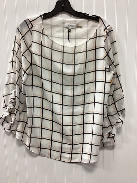 Top Ls By Calvin Klein In White, Size:M