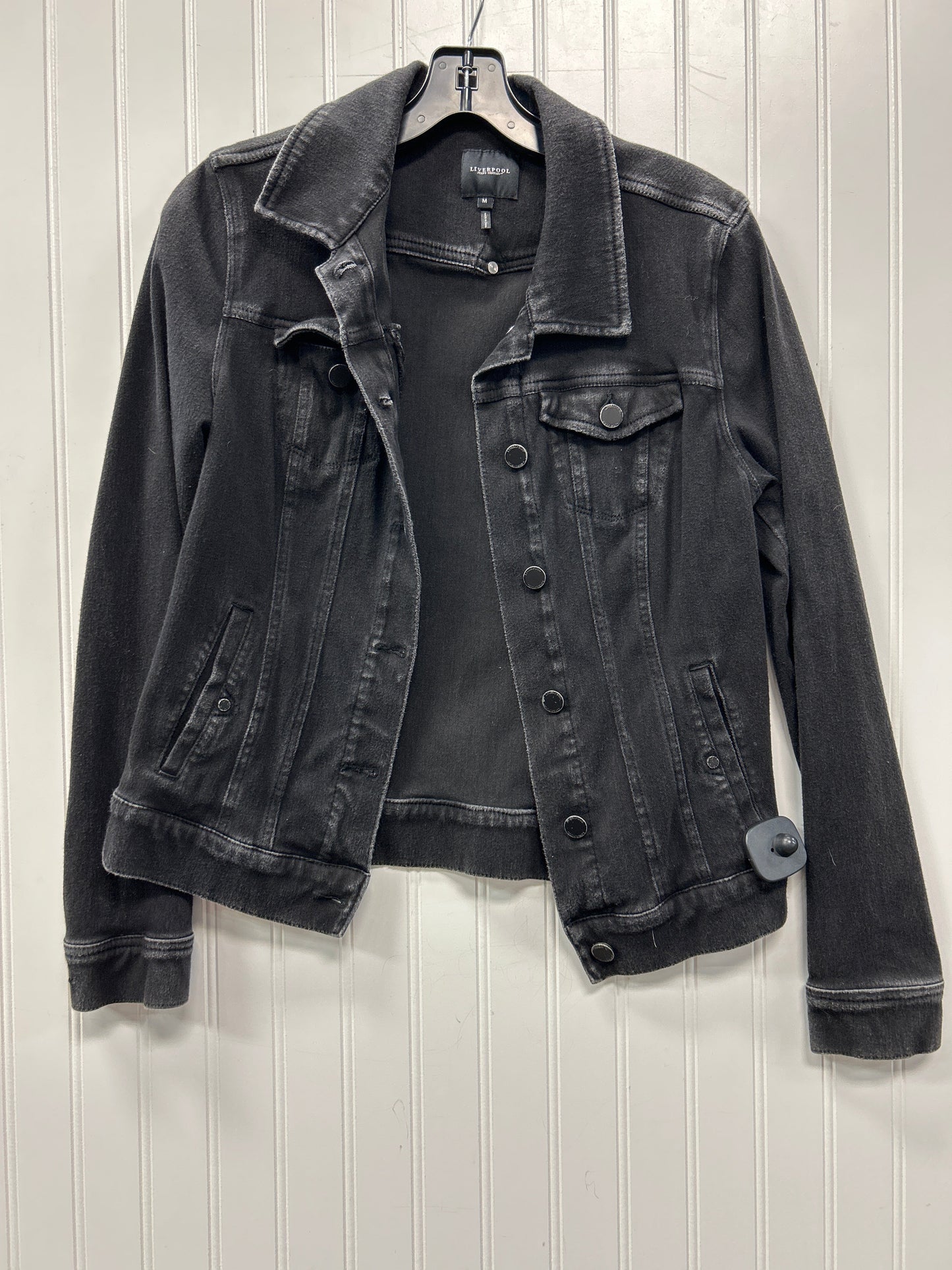 Jacket Denim By Liverpool In Black Denim, Size:M