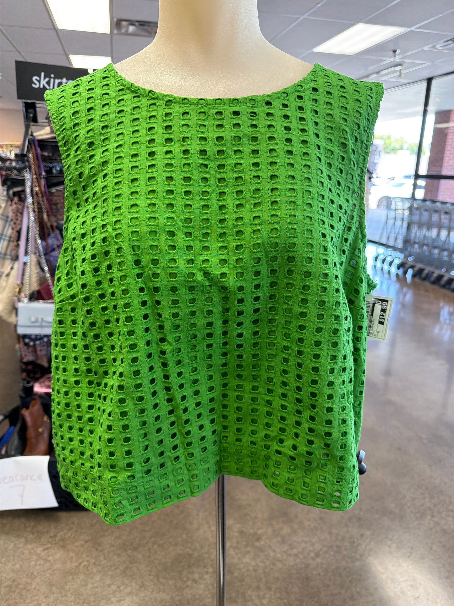 Top Sleeveless By Target-Designer In Green, Size:Xl