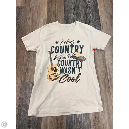 Top Short Sleeve By Cmc In Tan, Size: S