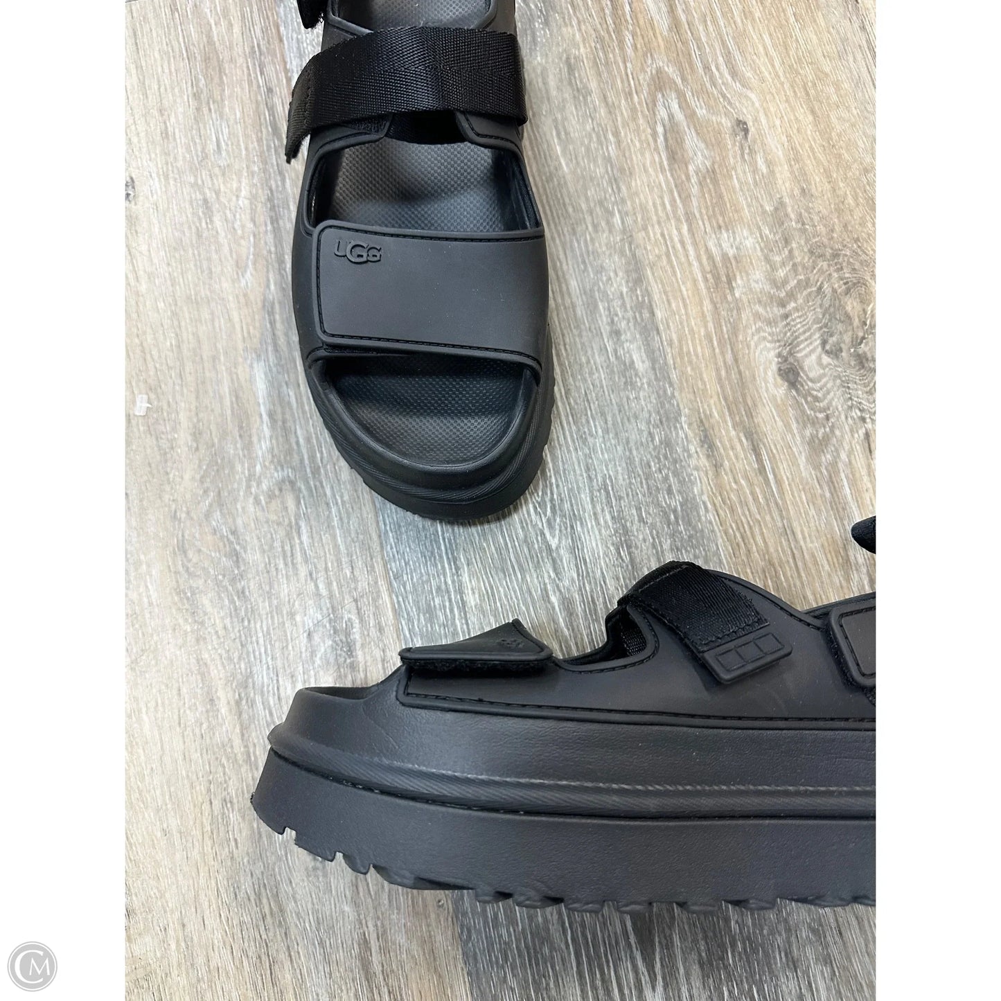 Sandals Designer By Ugg In Black, Size: 7