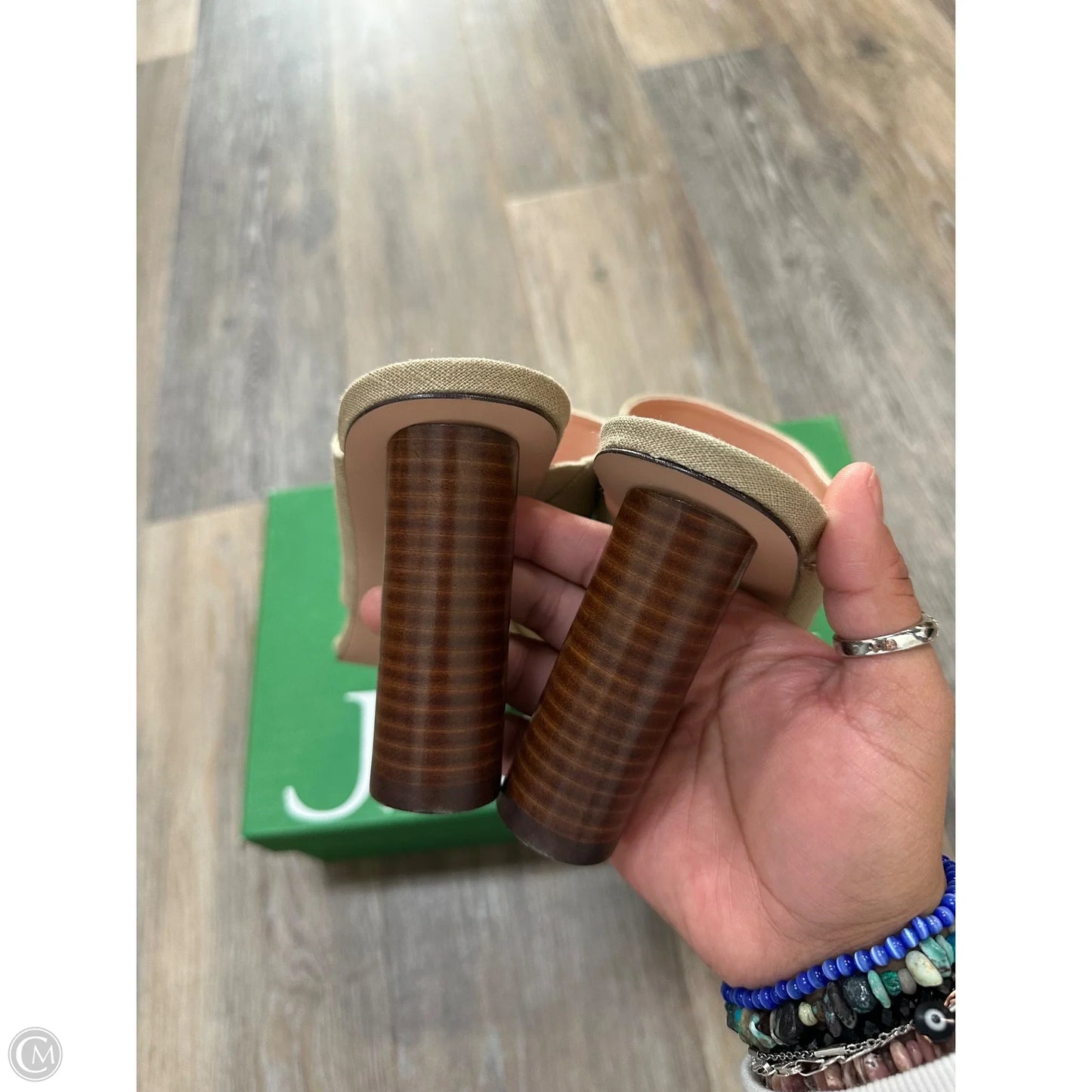 Sandals Heels Block By J. Crew In Tan, Size: 8.5