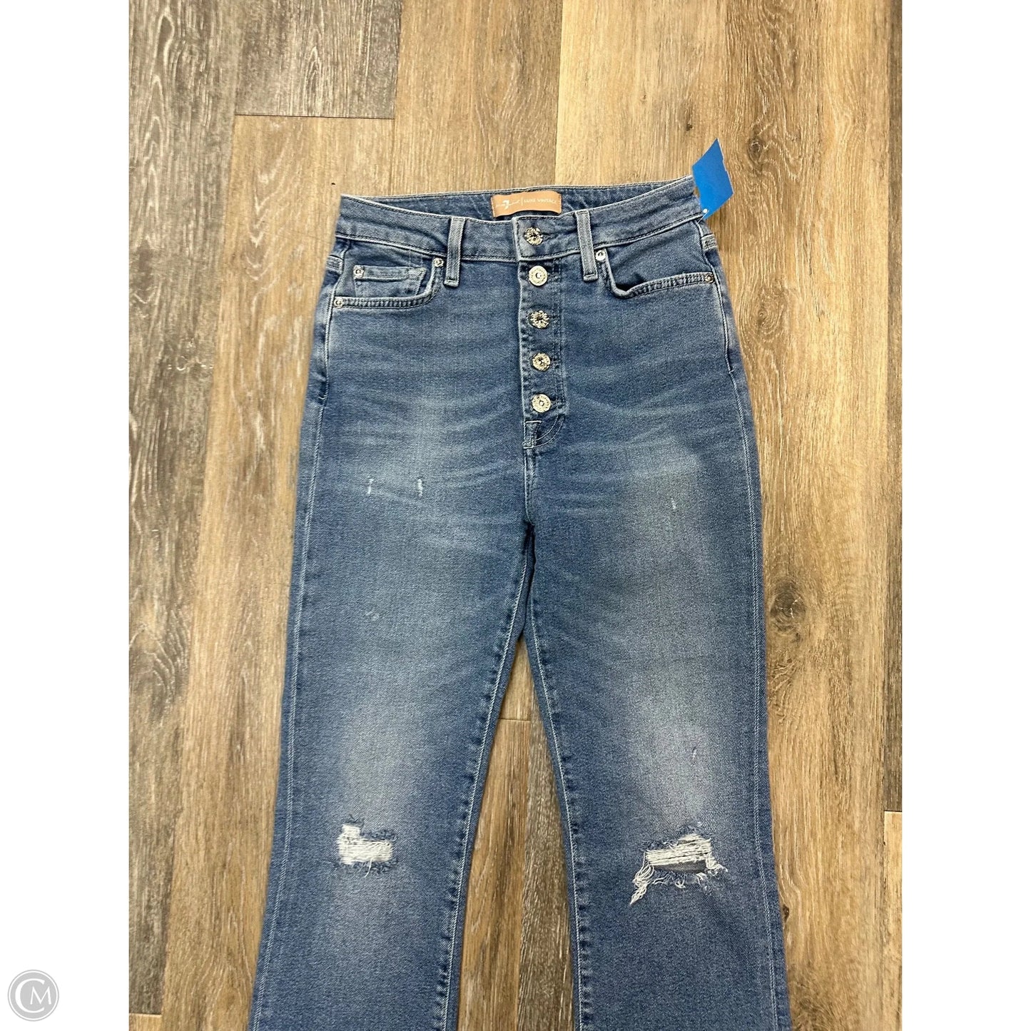 Jeans Boot Cut By 7 For All Mankind In Blue Denim, Size: 4