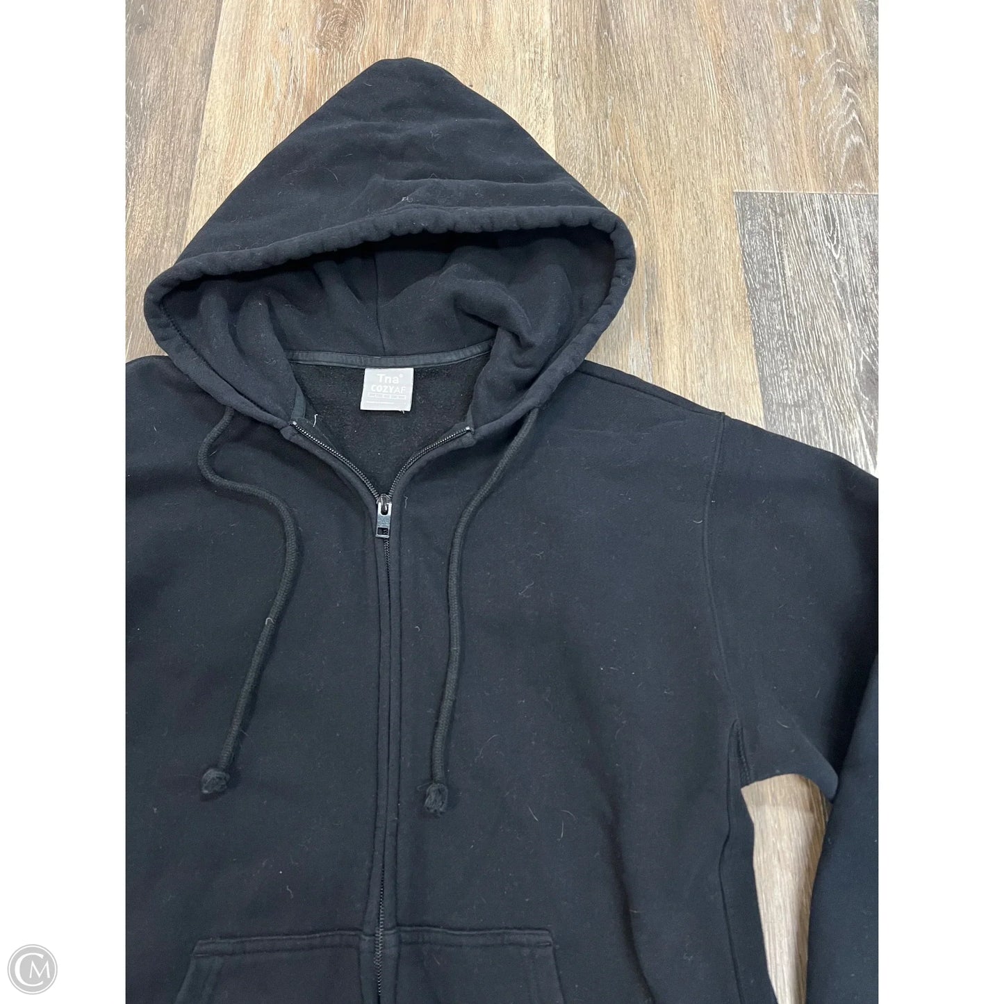 Athletic Sweatshirt Hoodie By Tna In Black, Size: M