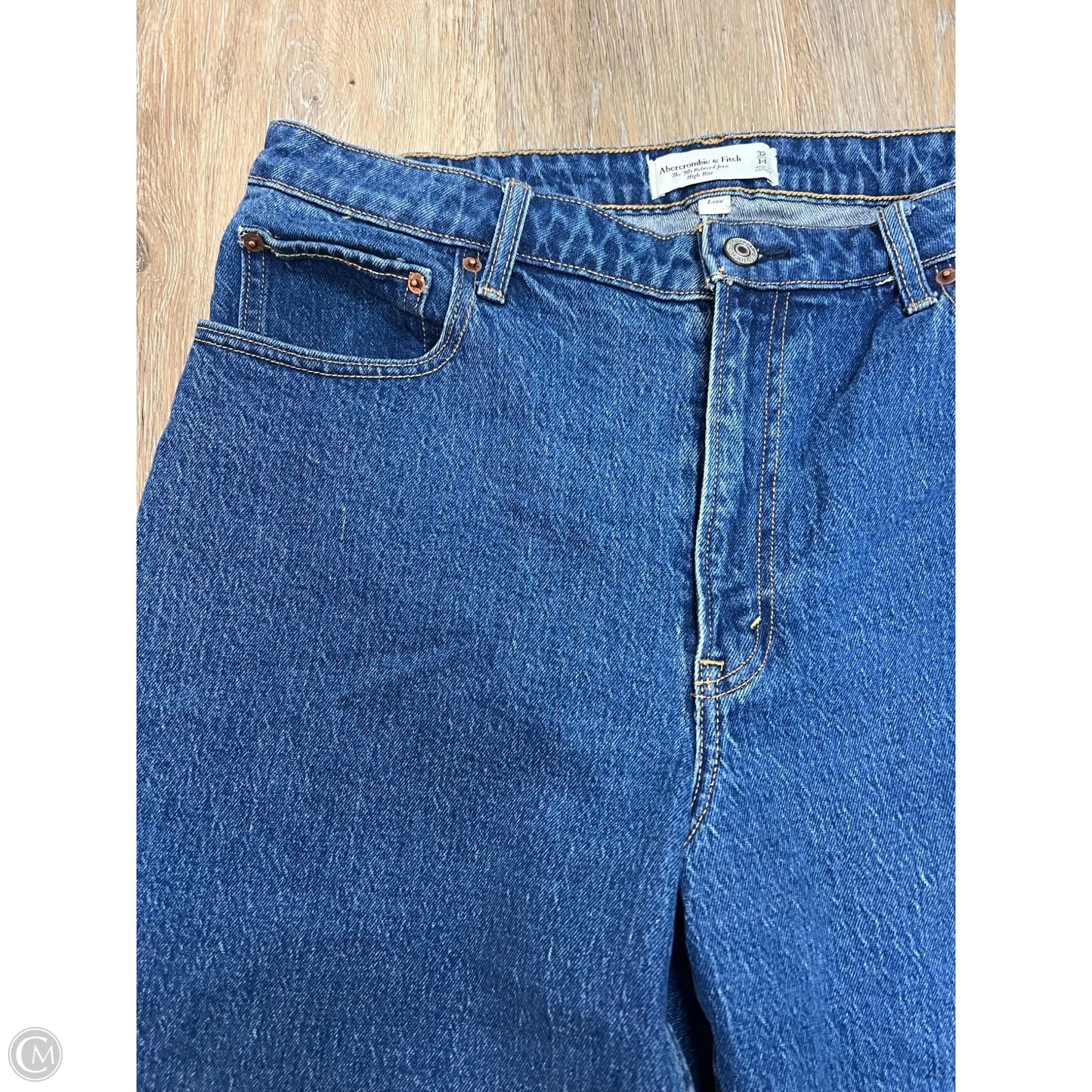 Jeans Straight By Abercrombie And Fitch In Blue Denim, Size: 14P