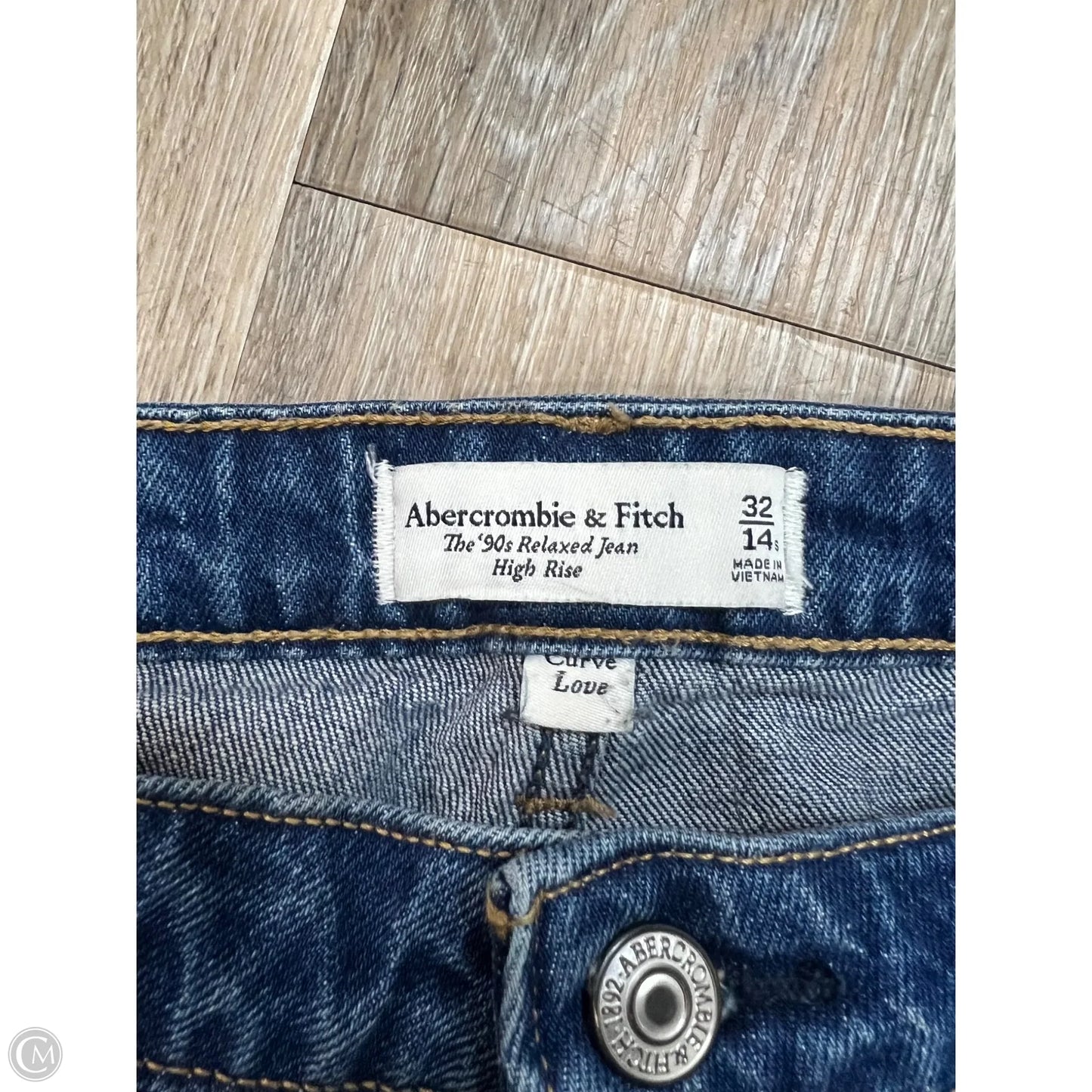Jeans Straight By Abercrombie And Fitch In Blue Denim, Size: 14P