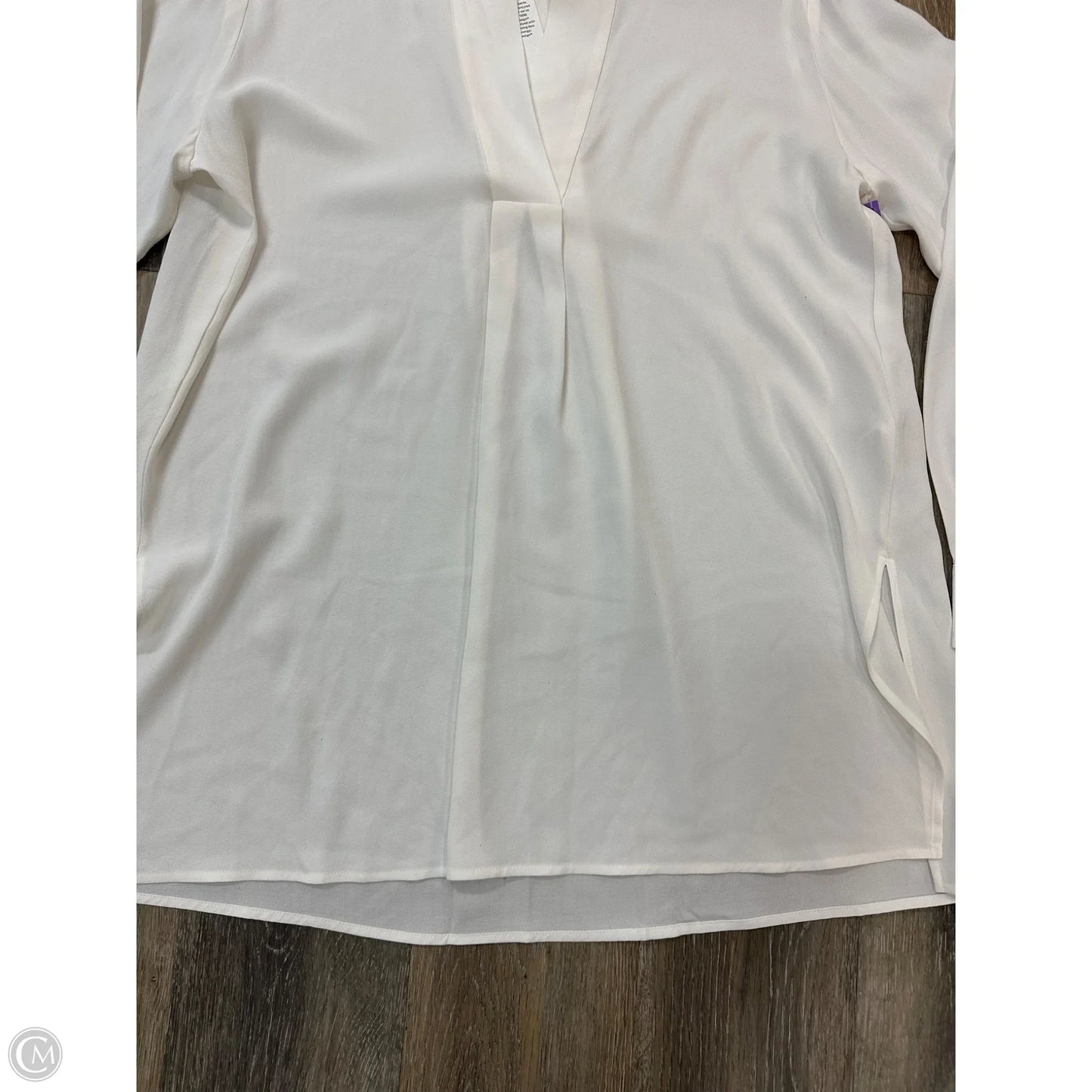 Blouse Long Sleeve By Eileen Fisher In White, Size: Xs