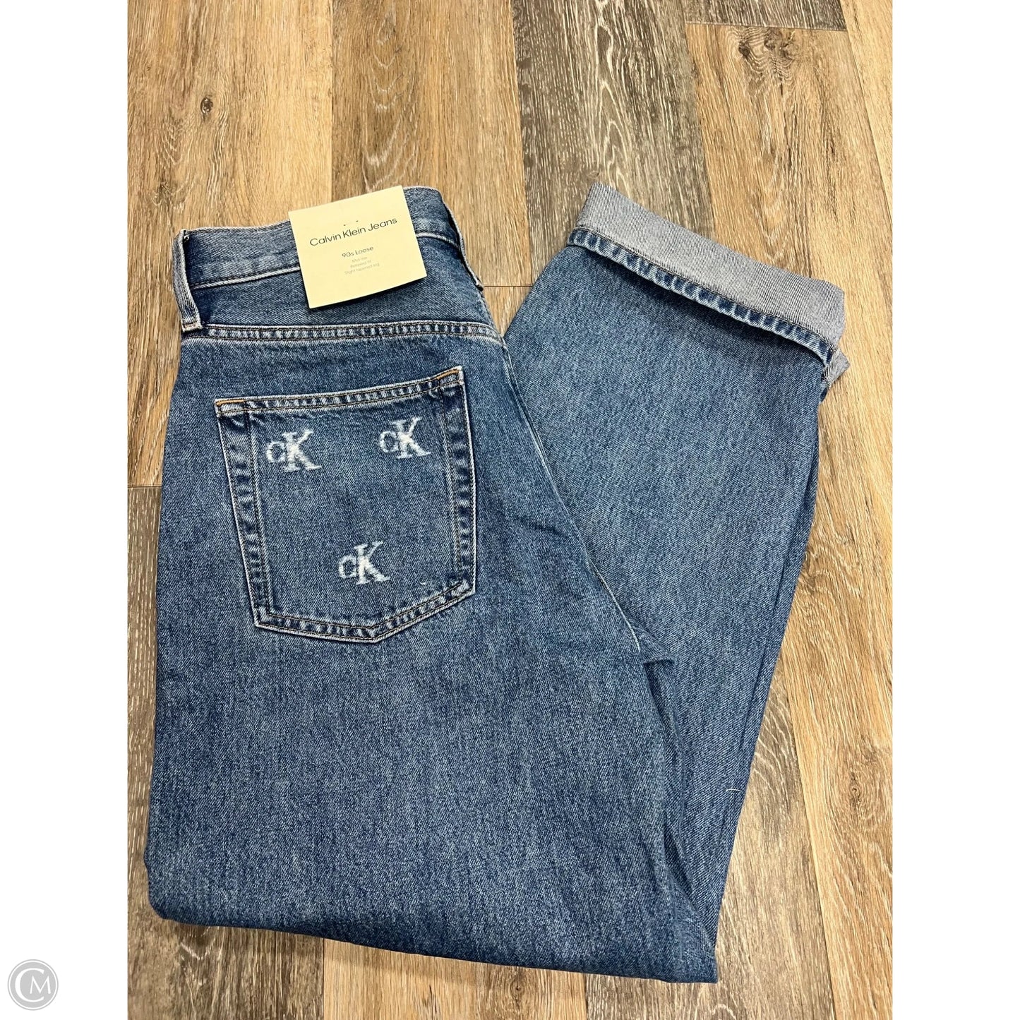 -Jeans Wide Leg By Calvin Klein In Blue Denim, Size: 8/29