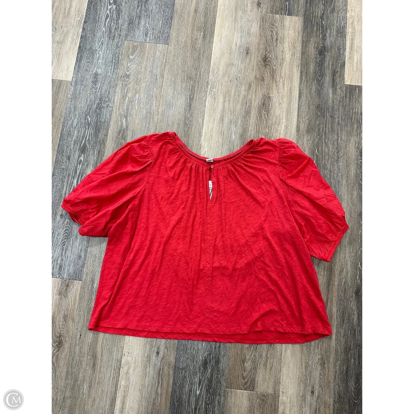 Blouse Short Sleeve By Old Navy In Red, Size: Xxl