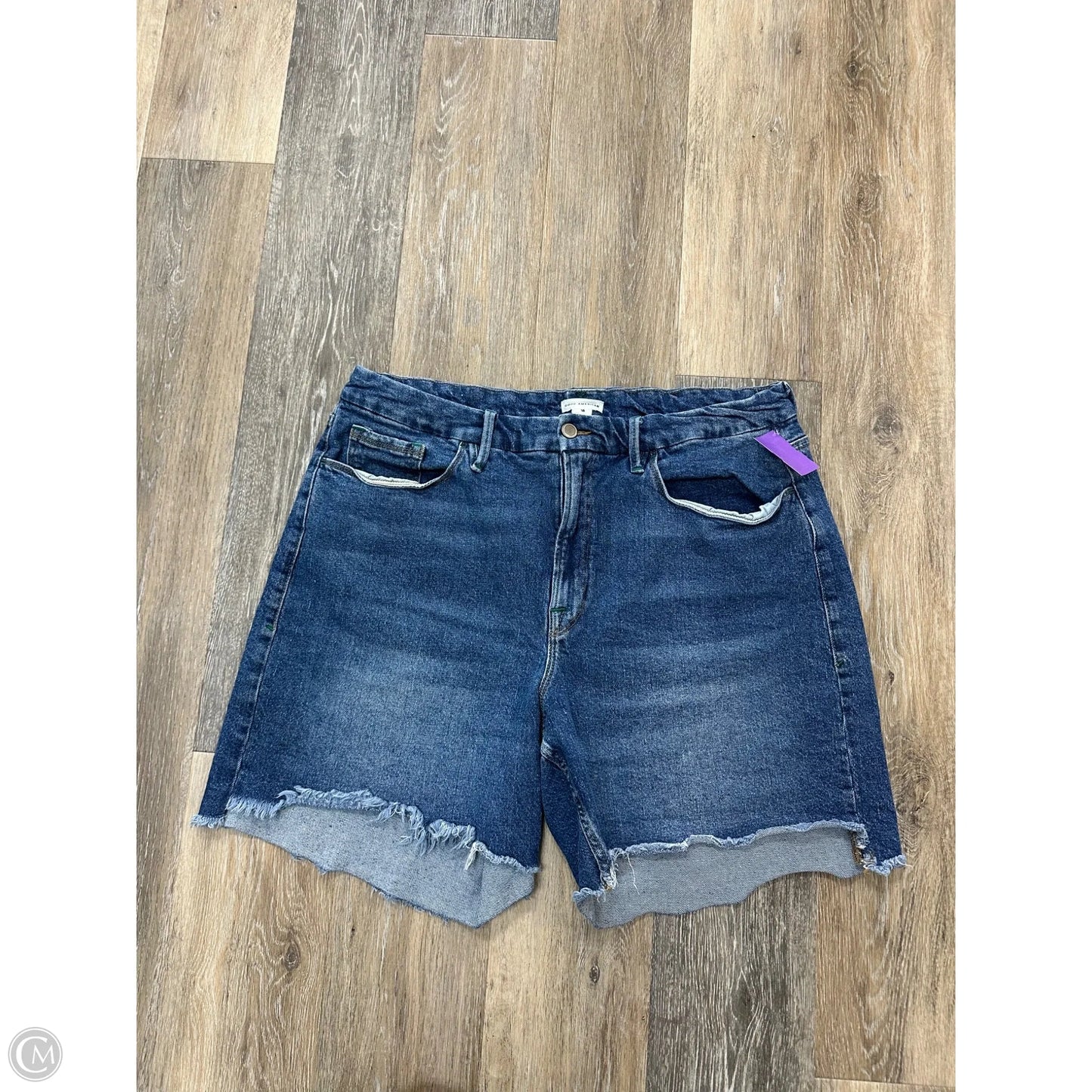 Shorts By Good American In Blue Denim, Size: 18