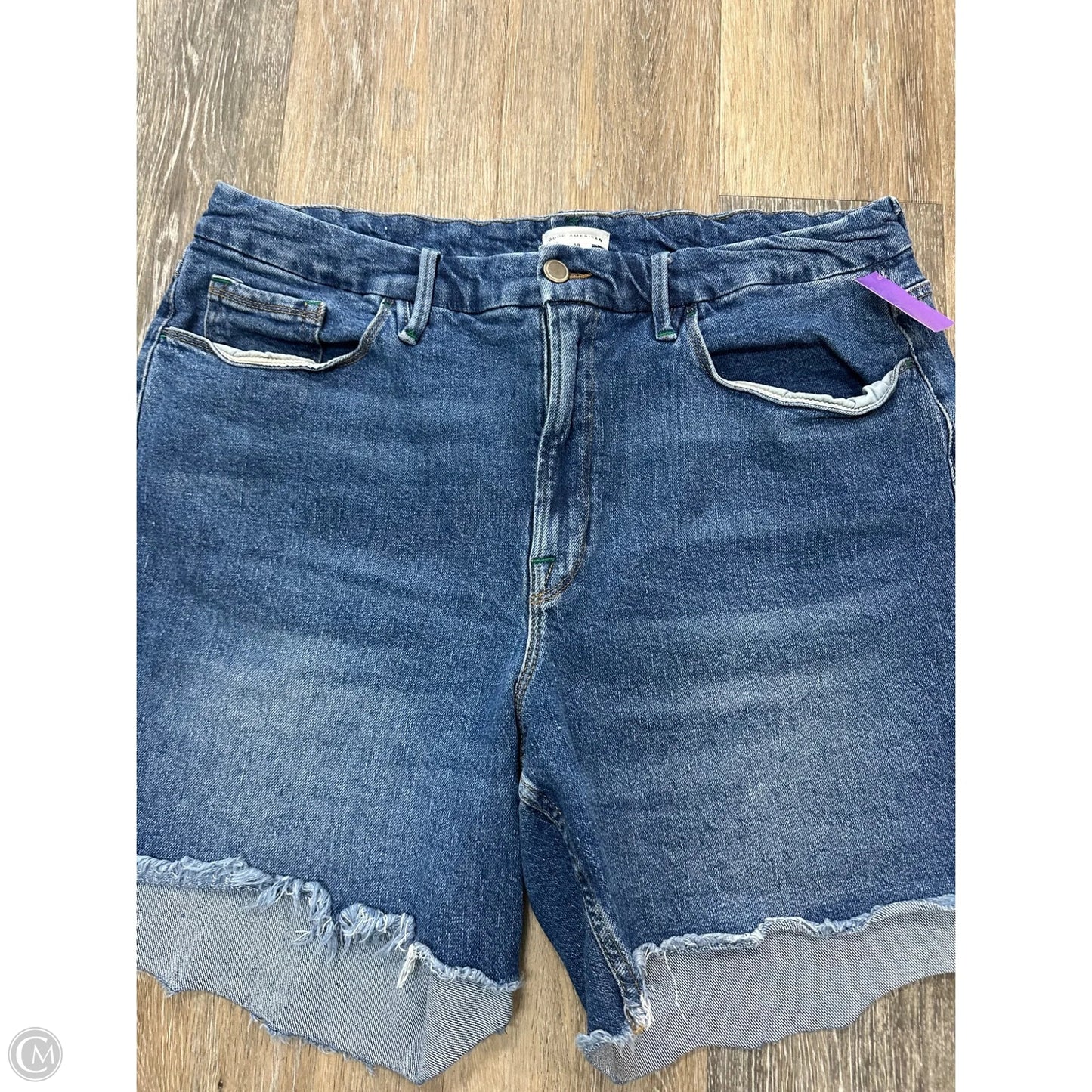 Shorts By Good American In Blue Denim, Size: 18