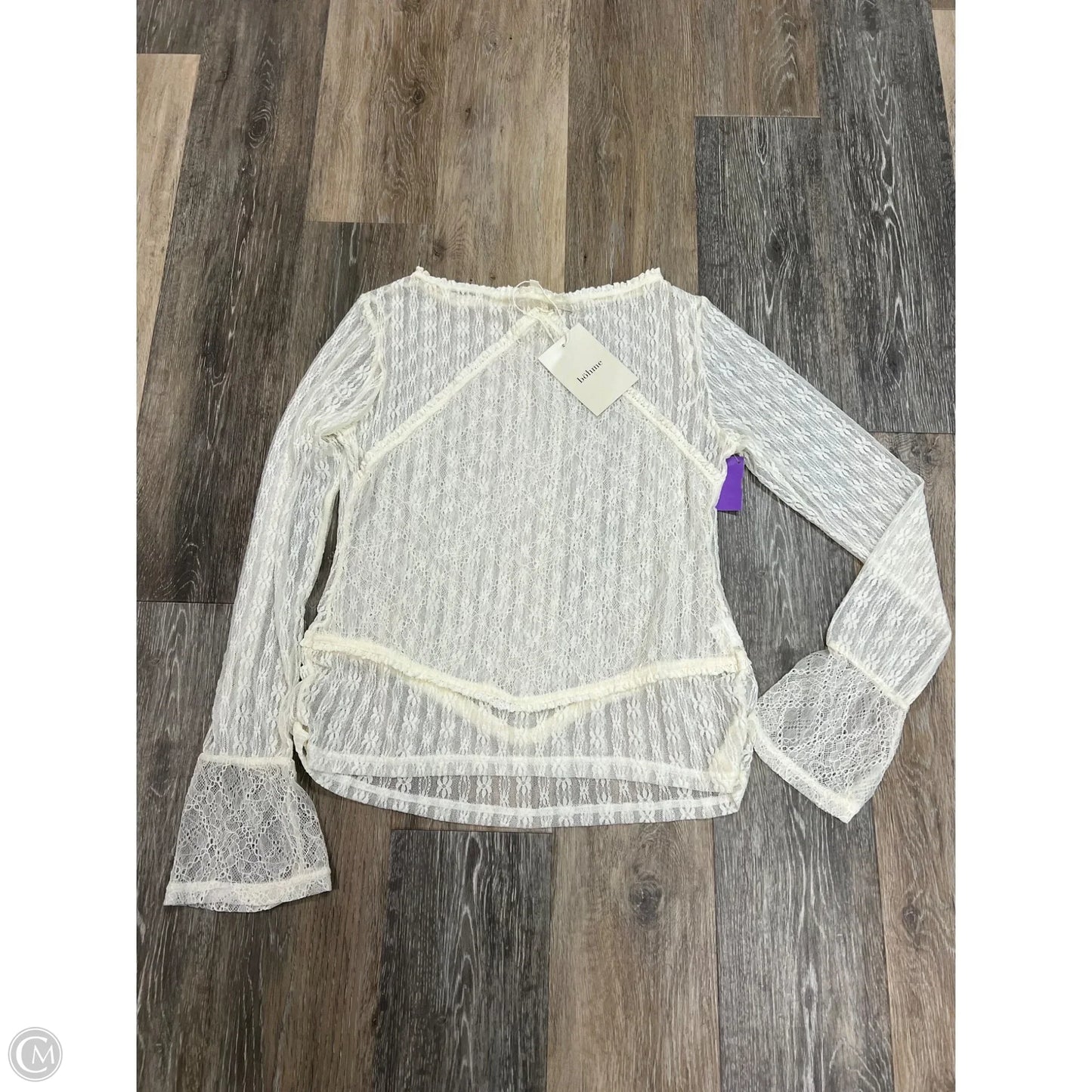 Blouse Long Sleeve By Bohme In White, Size: Xl