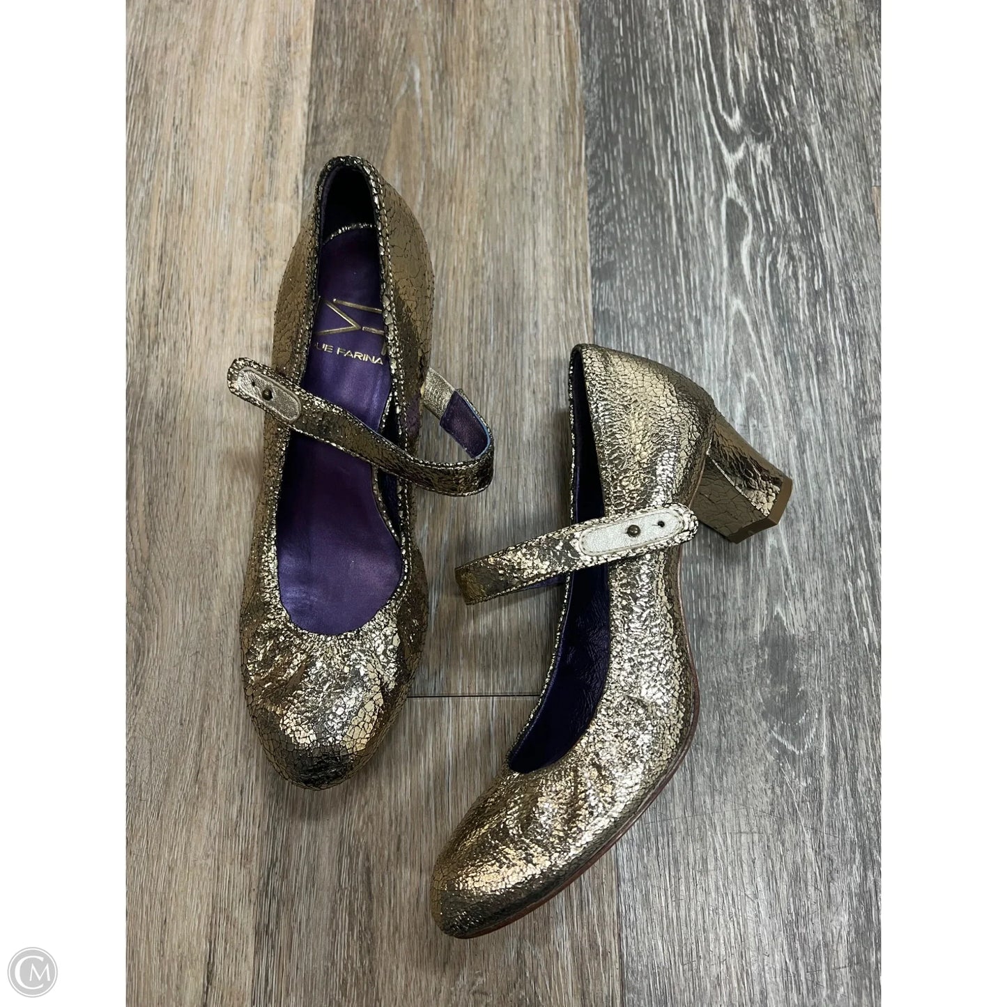 Shoes Heels Block By Due Farina In Gold, Size: 7.5