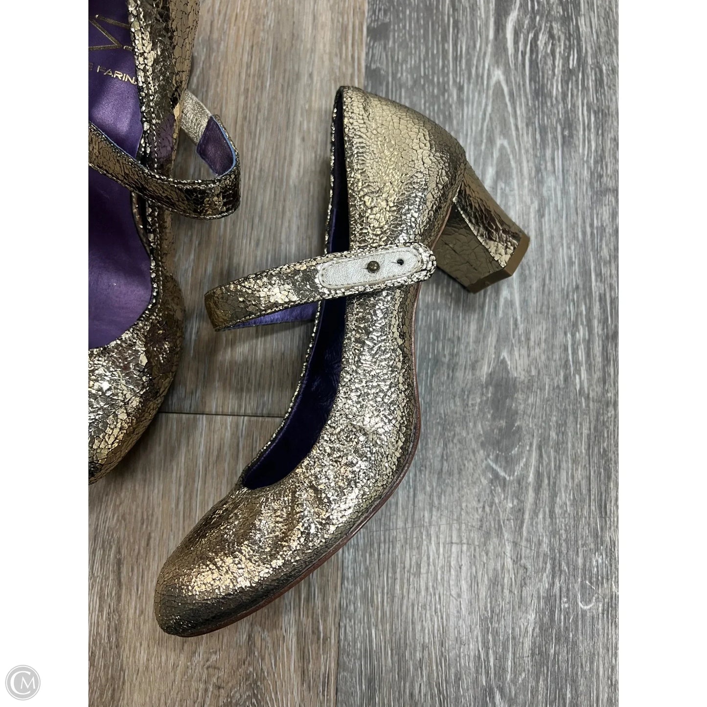 Shoes Heels Block By Due Farina In Gold, Size: 7.5