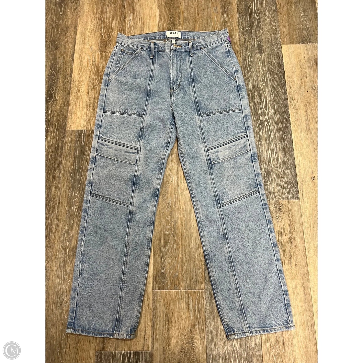 Jeans Straight By Agolde In Blue Denim, Size: 8