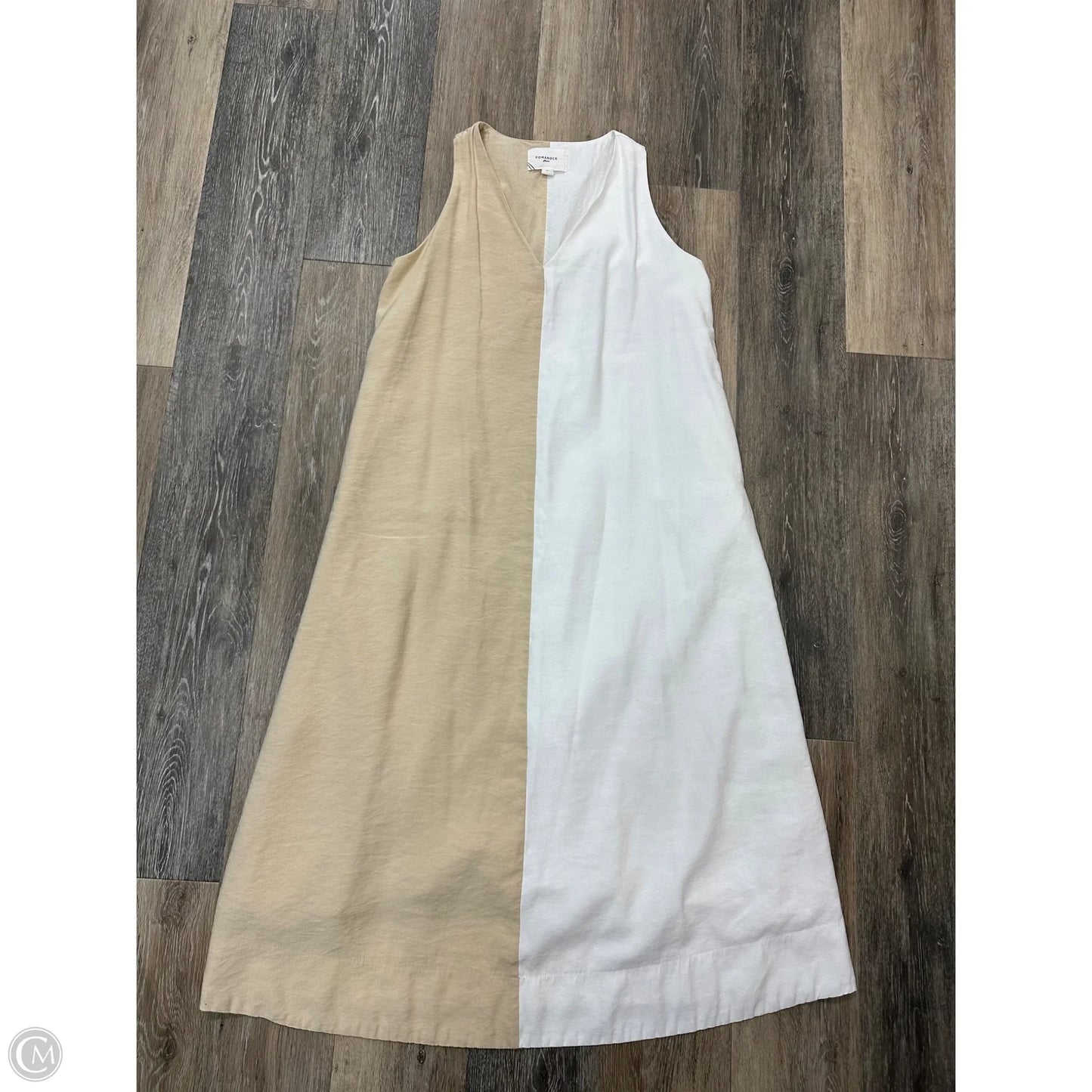 Dress Casual Maxi By Pomander Place In Tan & White, Size: S