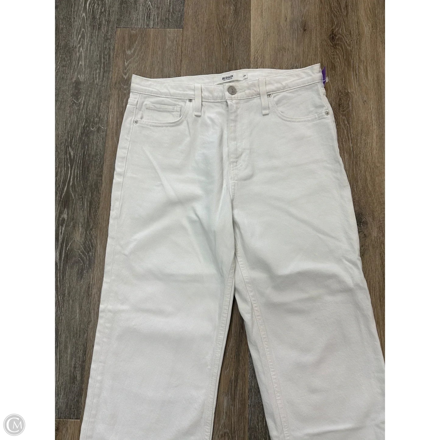 Jeans Straight By Hudson In White Denim, Size: 8