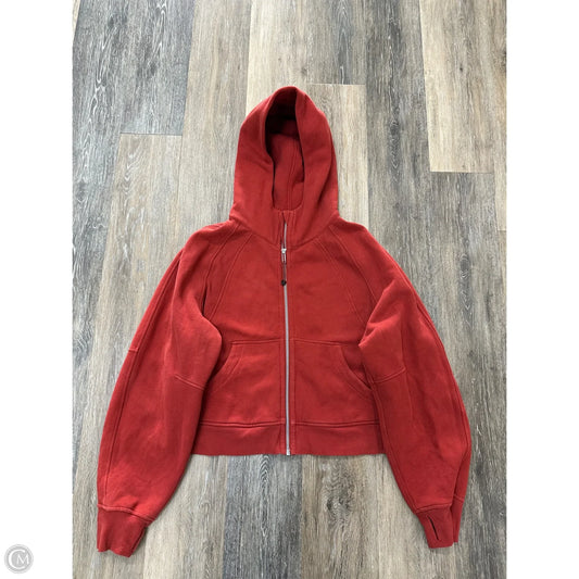 Athletic Sweatshirt Hoodie By Lululemon In Orange, Size: M