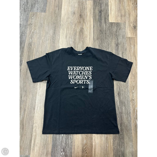 Athletic Top Short Sleeve By Nike Apparel In Black, Size: M