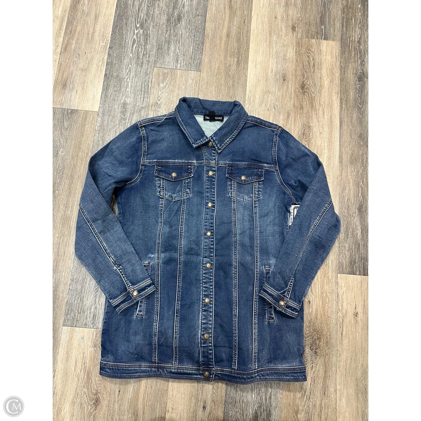 Jacket Denim By Tribal In Blue Denim, Size: L