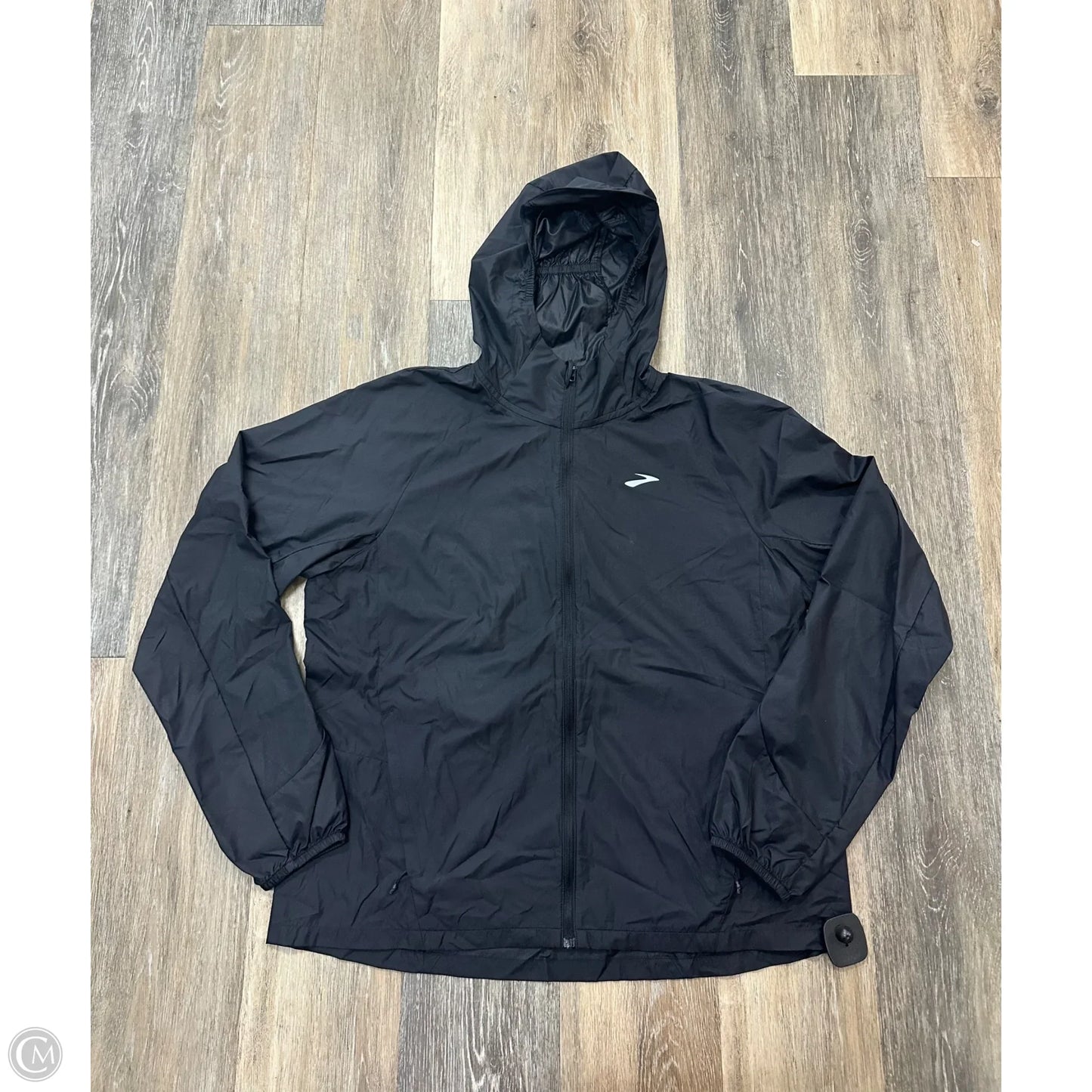 Jacket Windbreaker By Brooks In Black, Size: L