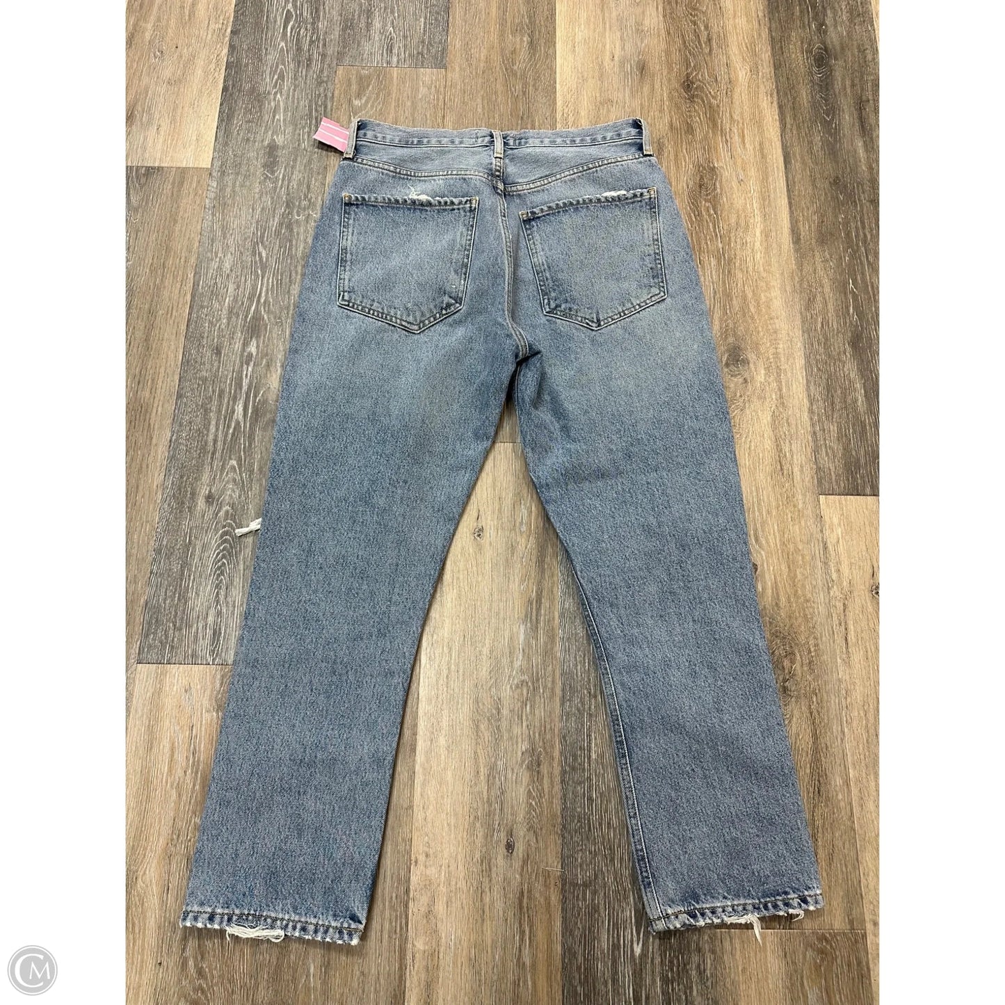 Jeans Straight By Agolde In Blue Denim, Size: 8