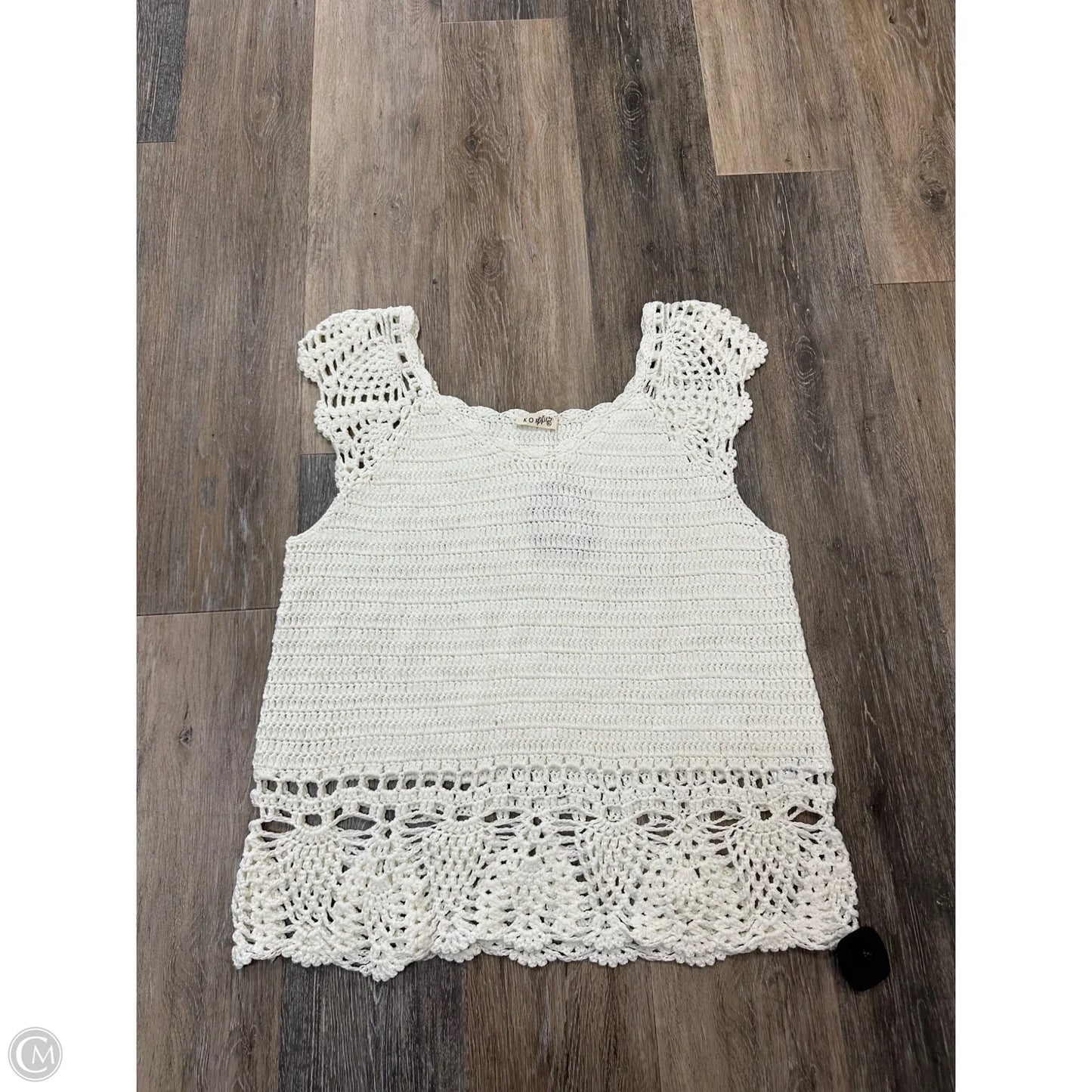 Sweater Short Sleeve By Kori America In Cream, Size: Xl