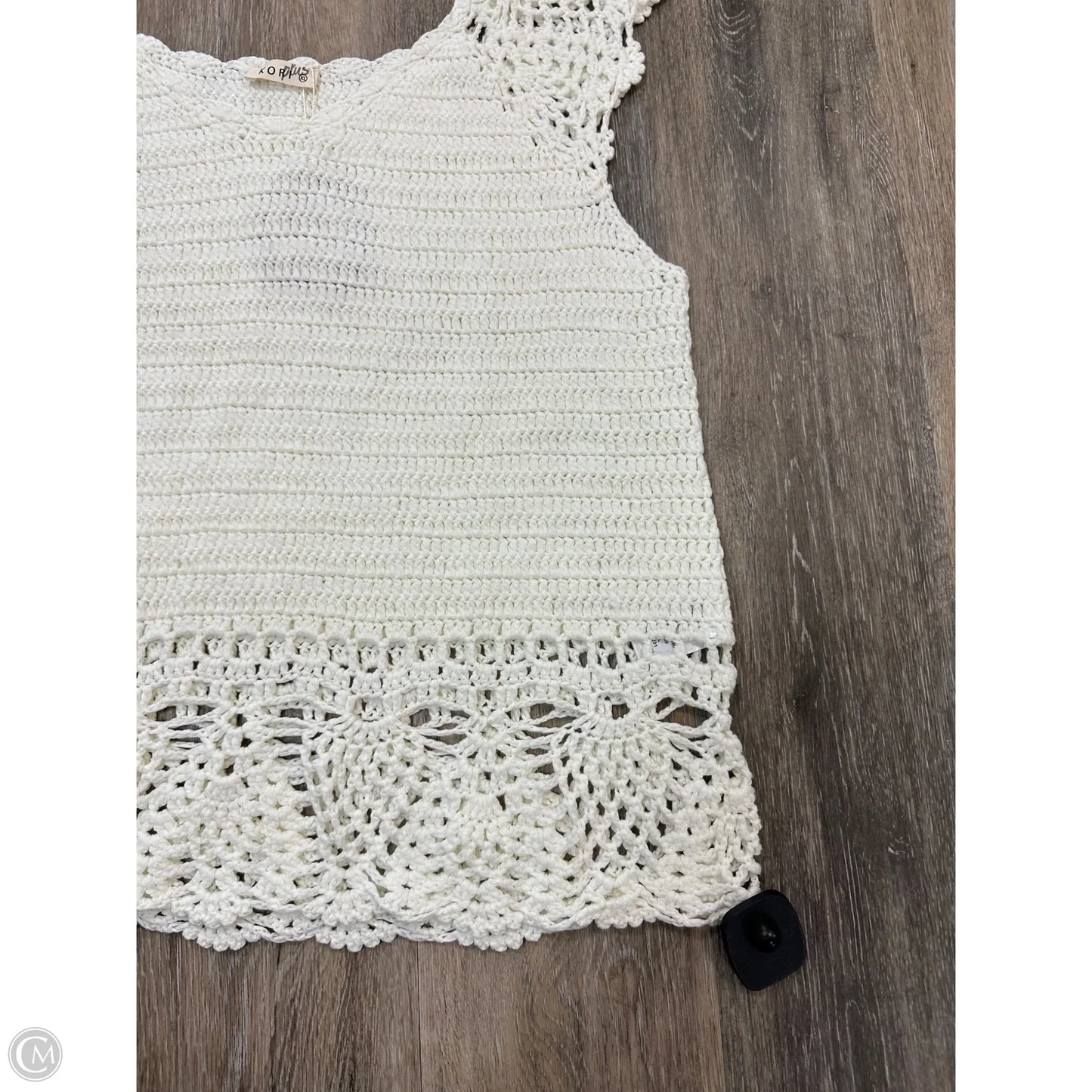 Sweater Short Sleeve By Kori America In Cream, Size: Xl