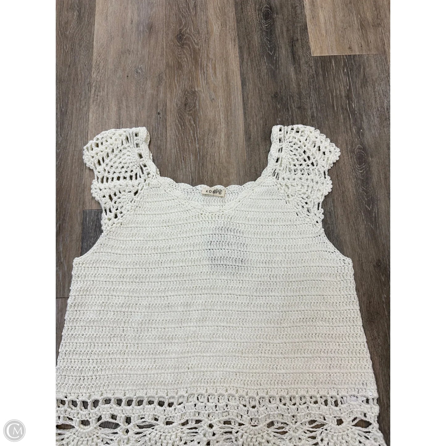 Sweater Short Sleeve By Kori America In Cream, Size: Xl