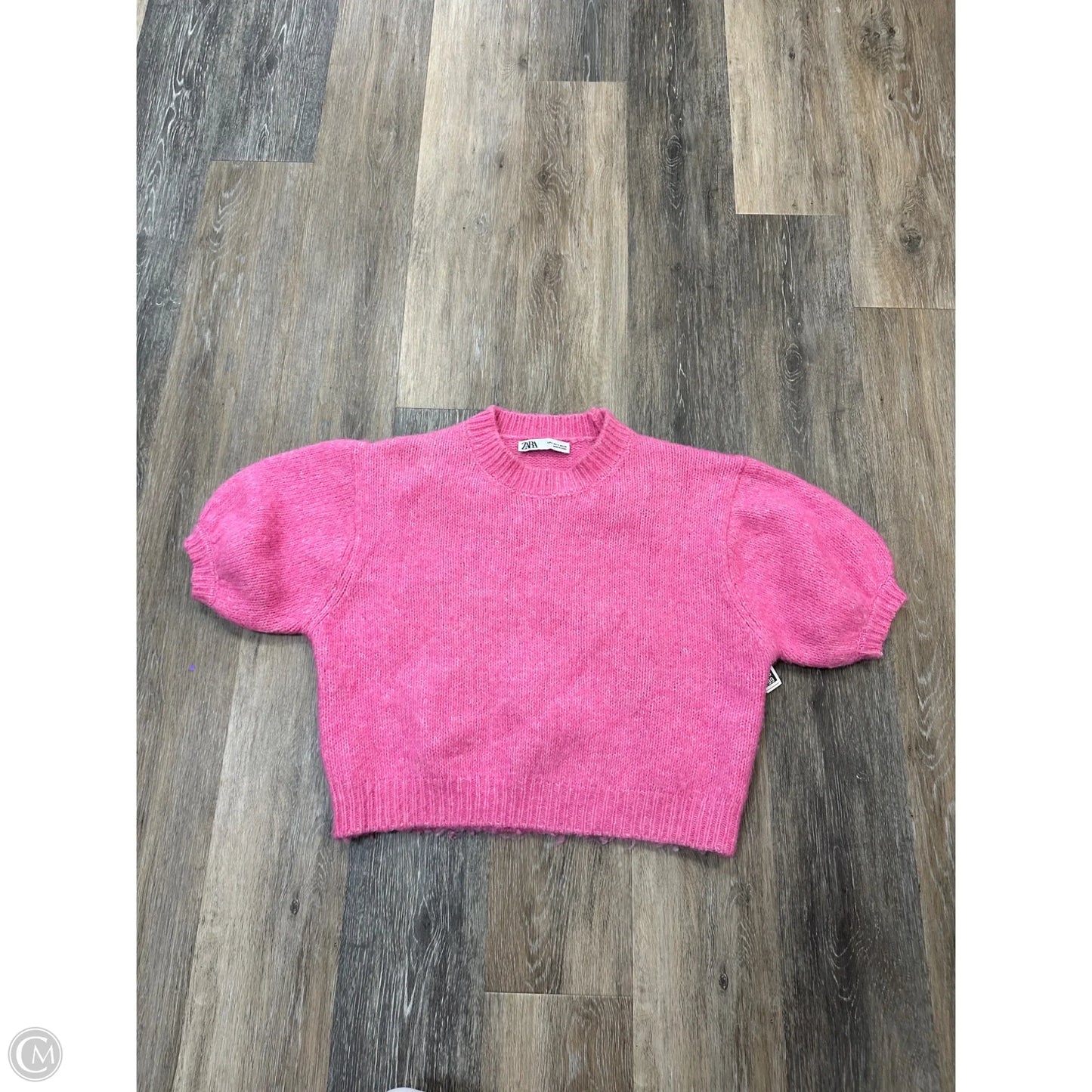 Sweater Short Sleeve By Zara In Pink, Size: S