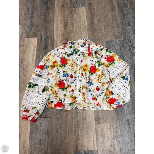 Blouse Long Sleeve By Elie Tahari In Floral Print, Size: S