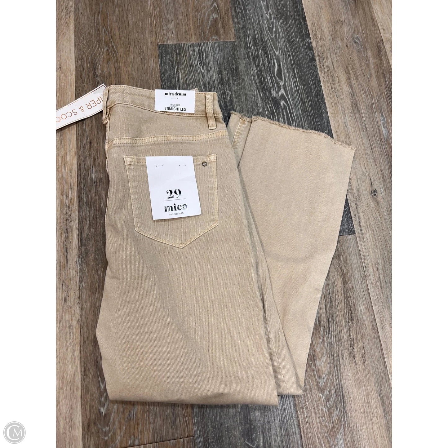 -Jeans Straight By Mica In Tan Denim, Size: 8