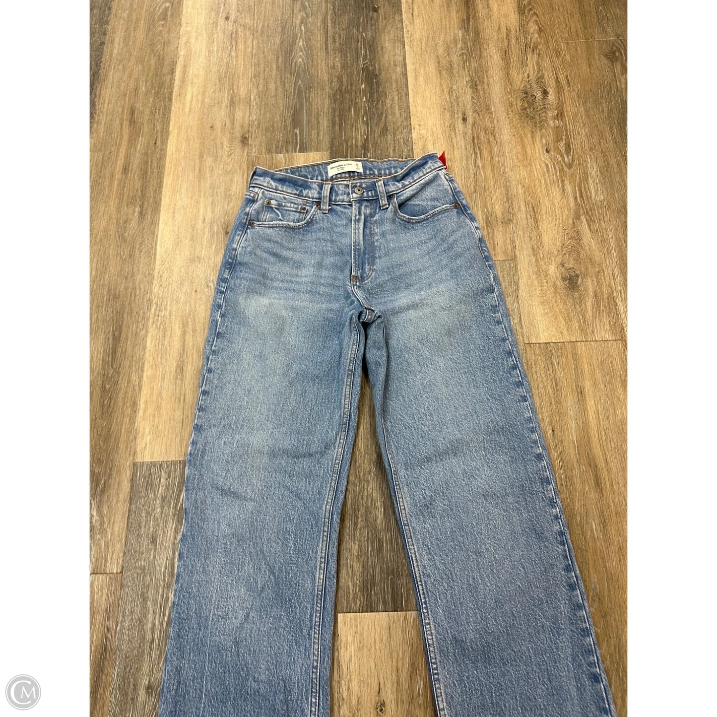 Jeans Straight By Abercrombie And Fitch In Blue Denim, Size: 0L