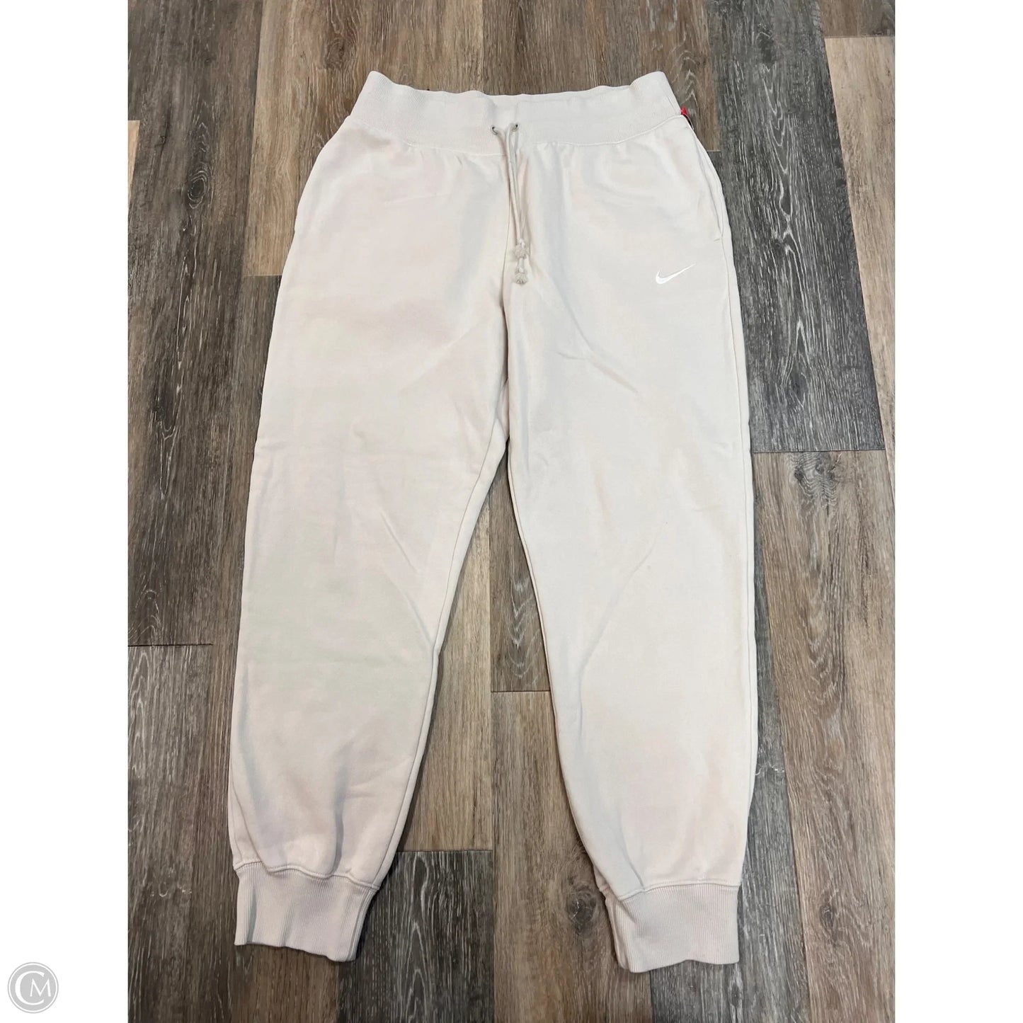 Athletic Pants By Nike Apparel In Cream, Size: L