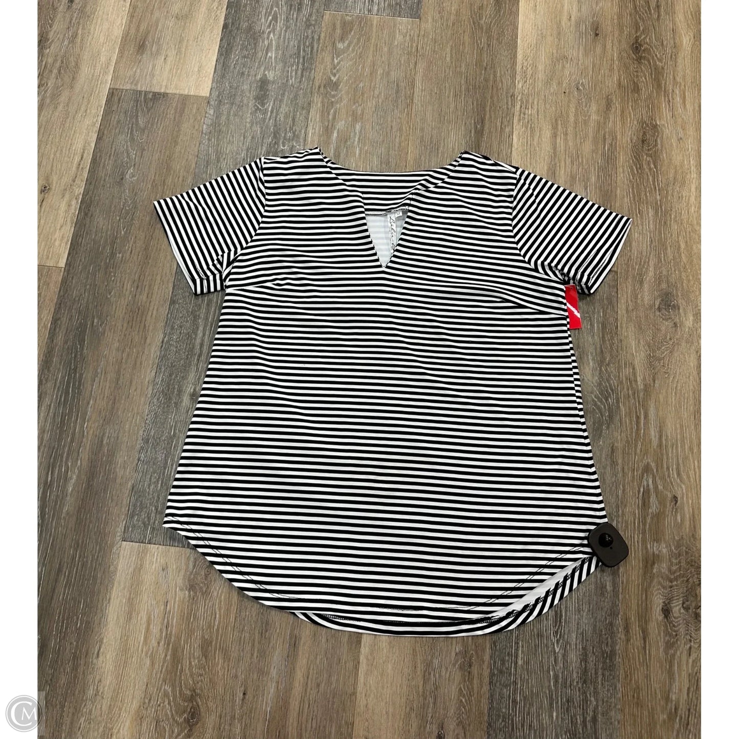 Athletic Top Short Sleeve By Lulu B In Striped Pattern, Size: M