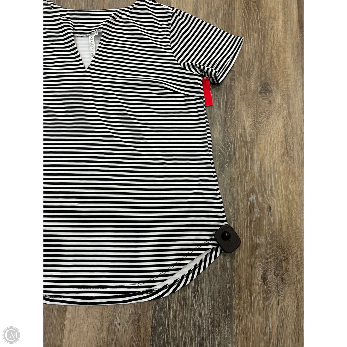 Athletic Top Short Sleeve By Lulu B In Striped Pattern, Size: M