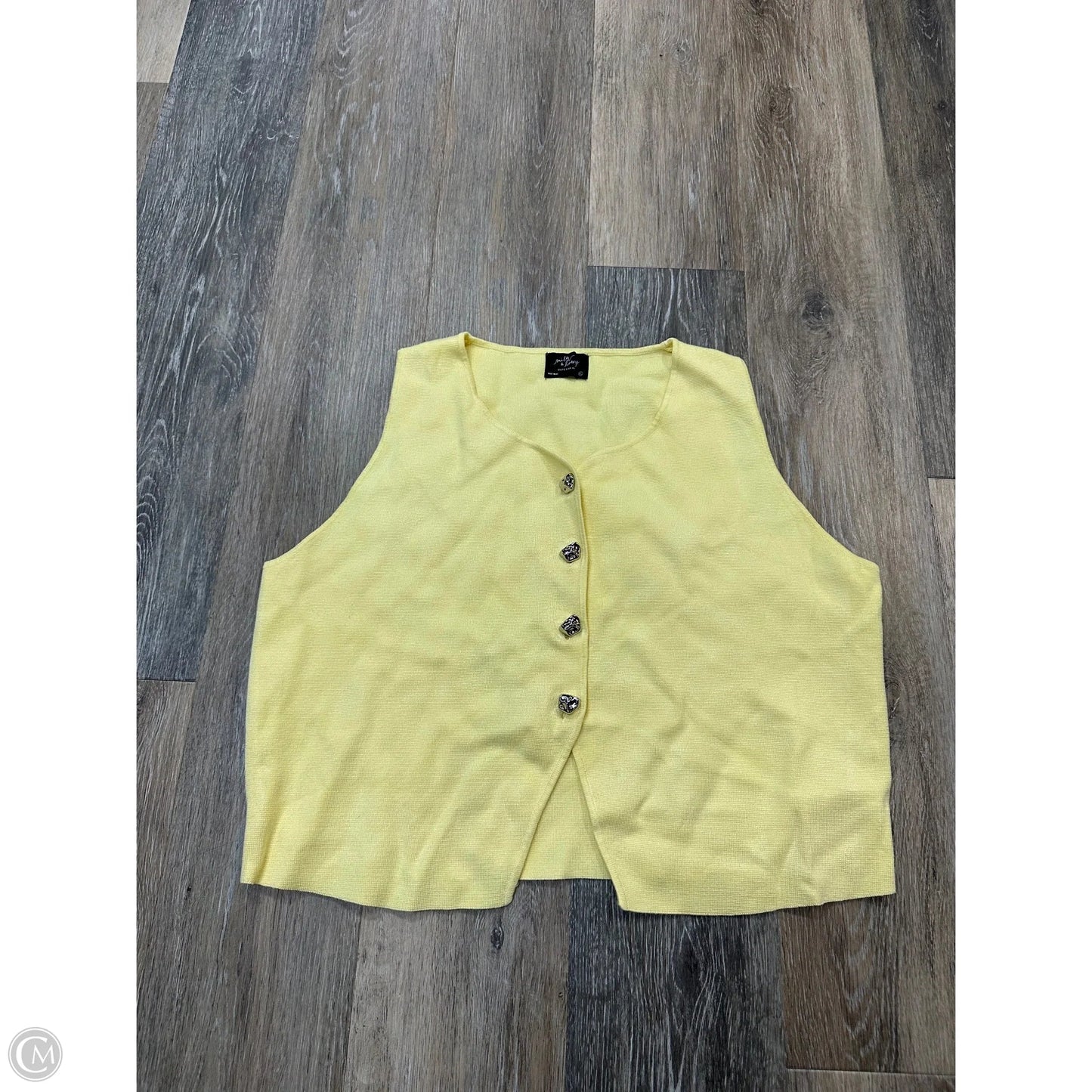 Vest Sweater By Milk & Honey In Yellow, Size: Xl