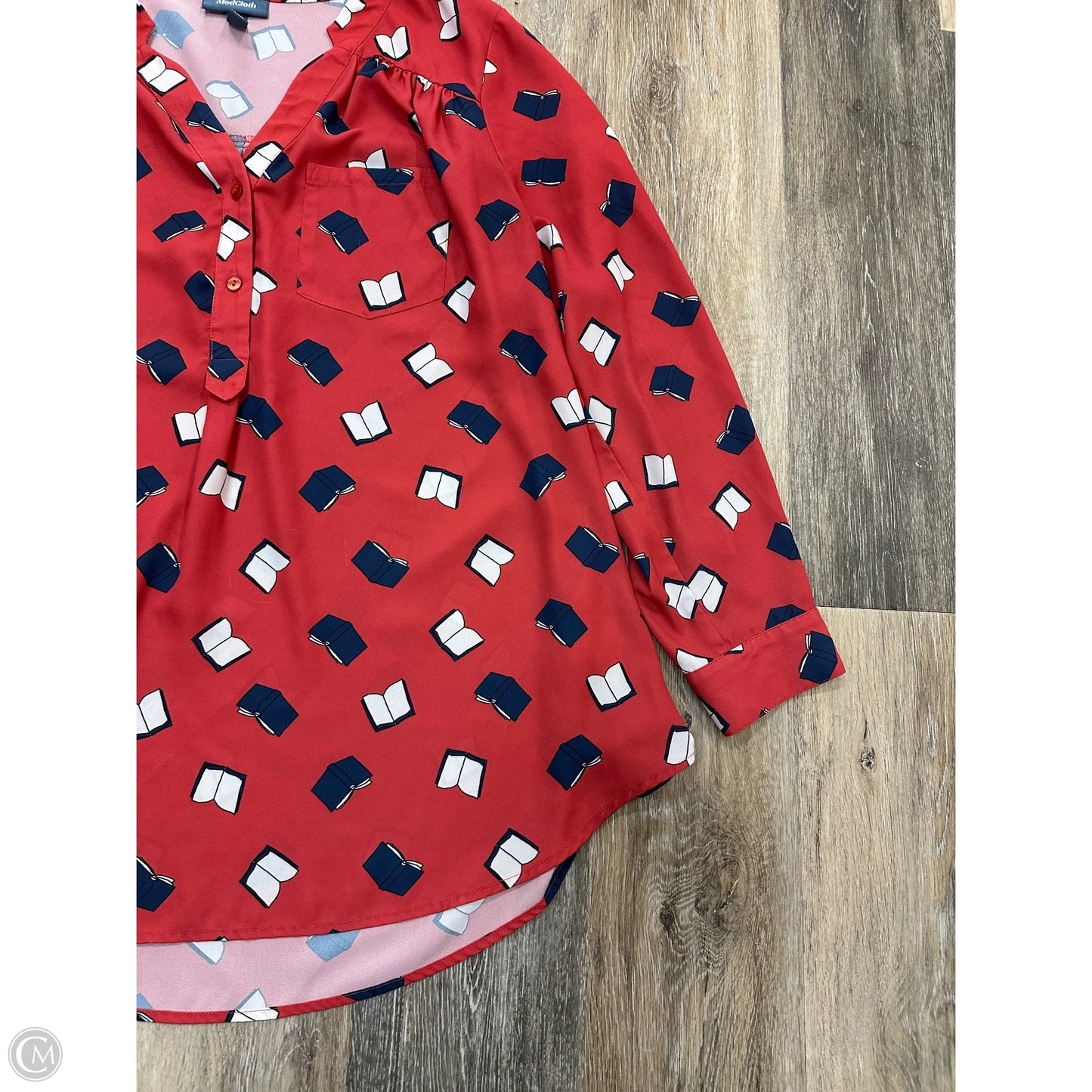 Blouse Long Sleeve By Modcloth In Red, Size: 1x