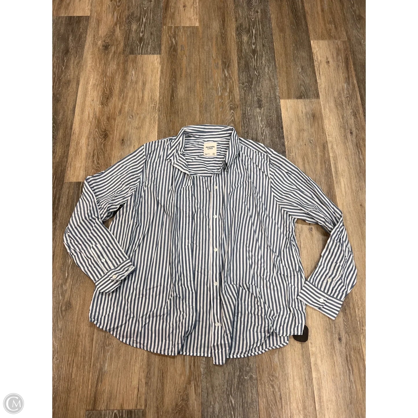 Blouse Long Sleeve By Abercrombie And Fitch In Striped Pattern, Size: Xl