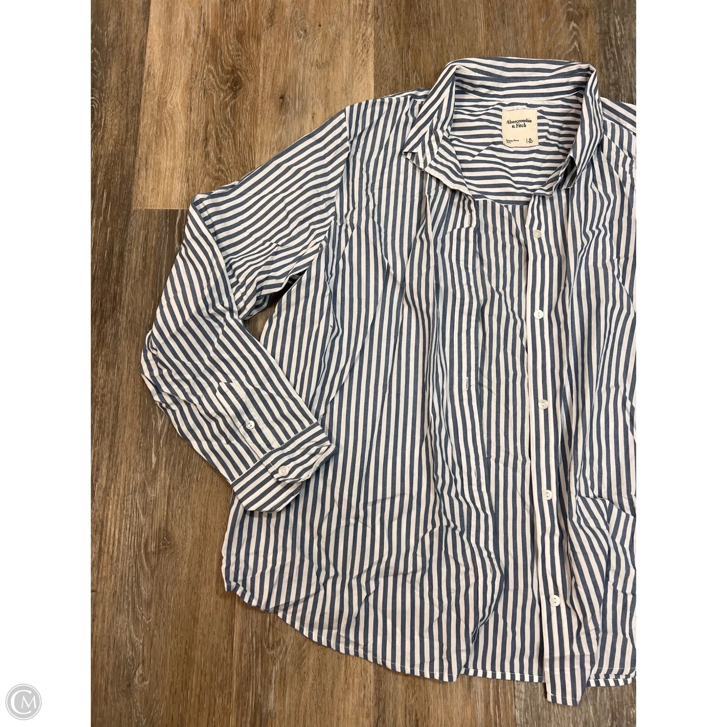 Blouse Long Sleeve By Abercrombie And Fitch In Striped Pattern, Size: Xl