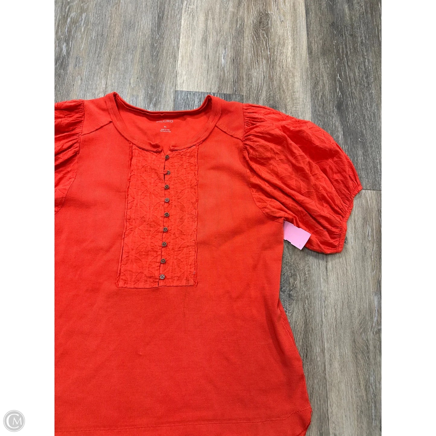 Blouse Short Sleeve By Pilcro In Orange, Size: Xl