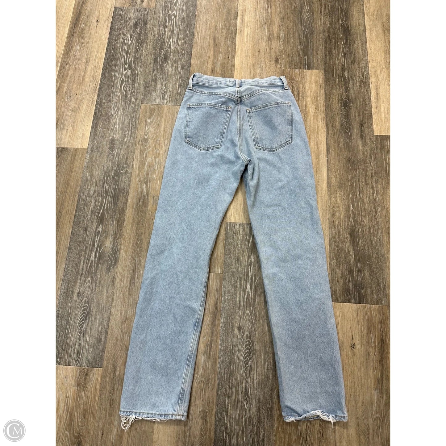 Jeans Straight By Agolde In Blue Denim, Size: 0