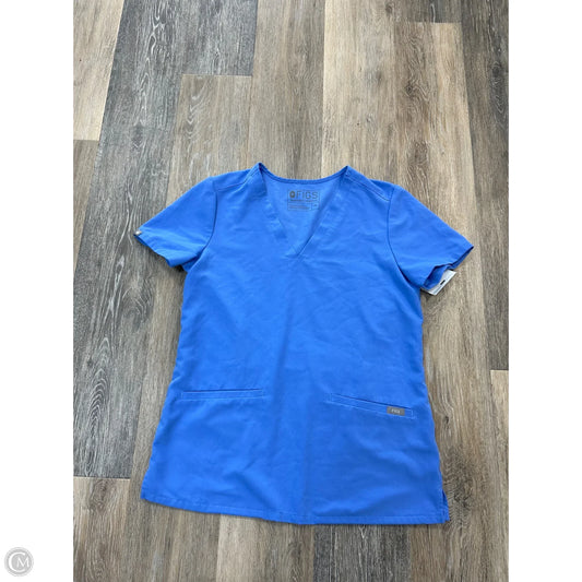 Scrub Top Short Sleeve By Figs In Blue, Size: Xs