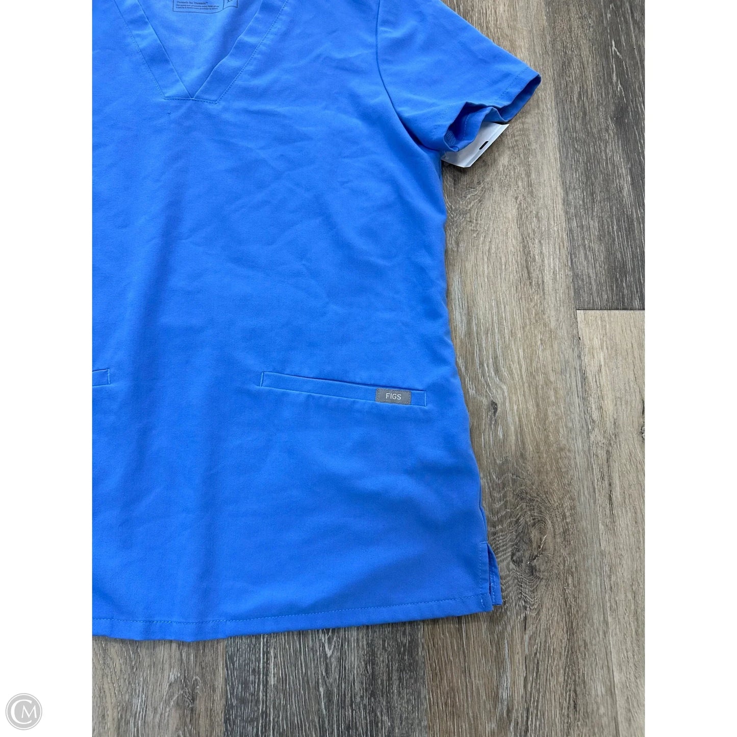 Scrub Top Short Sleeve By Figs In Blue, Size: Xs