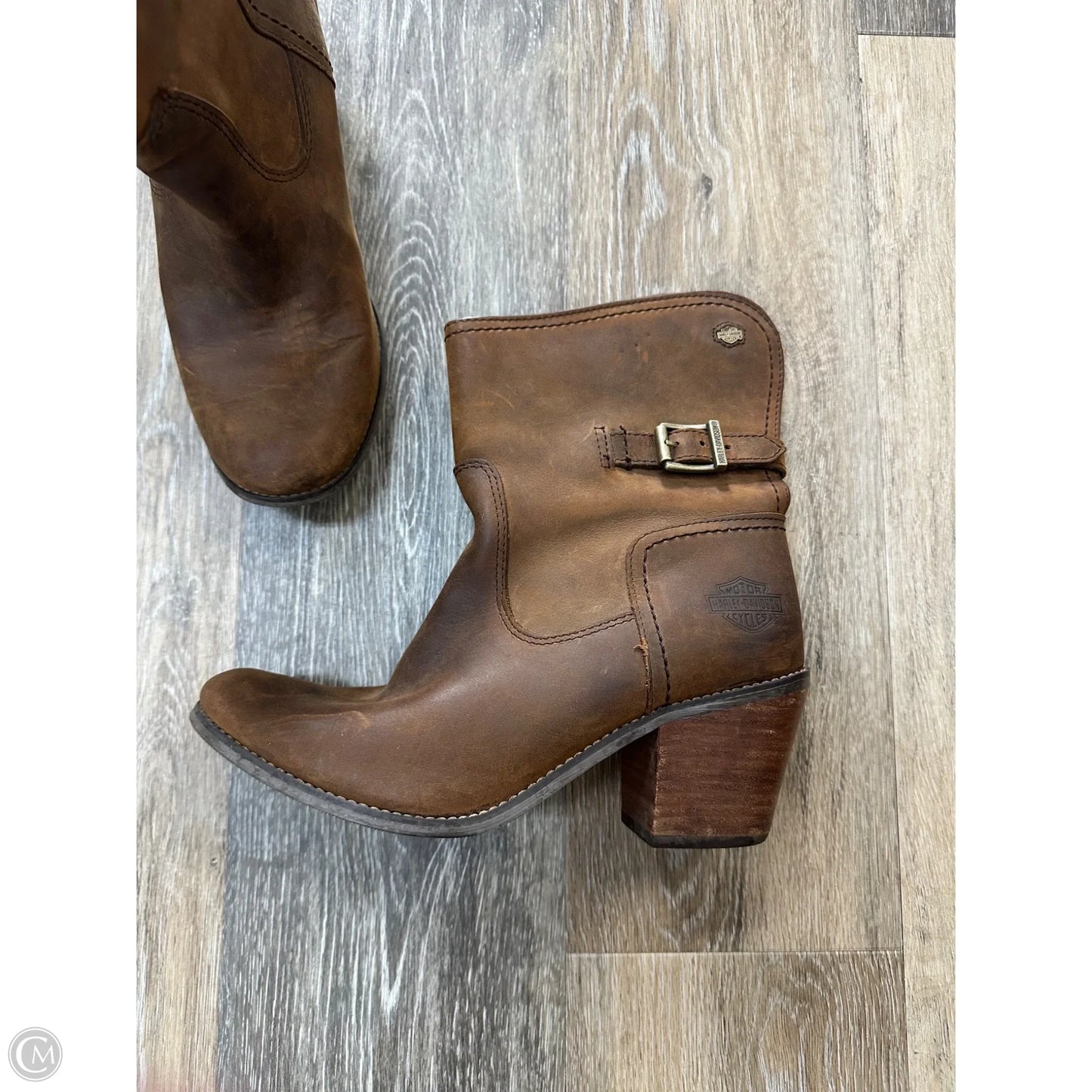 Boots Ankle Heels By Harley Davidson In Brown, Size: 7.5