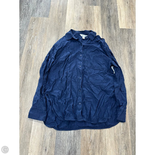 Blouse Long Sleeve By Old Navy In Navy, Size: M