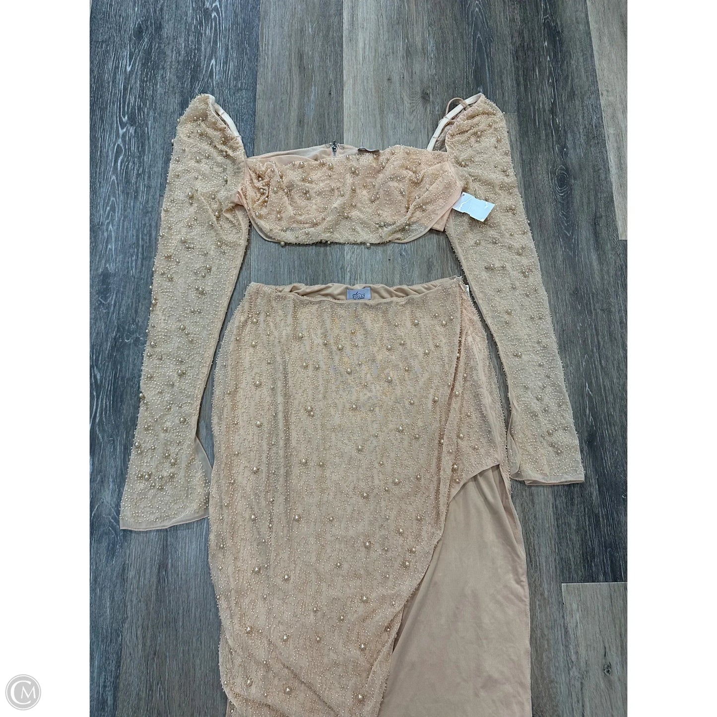 Skirt Set 2pc By Oh Polly In Tan, Size: L