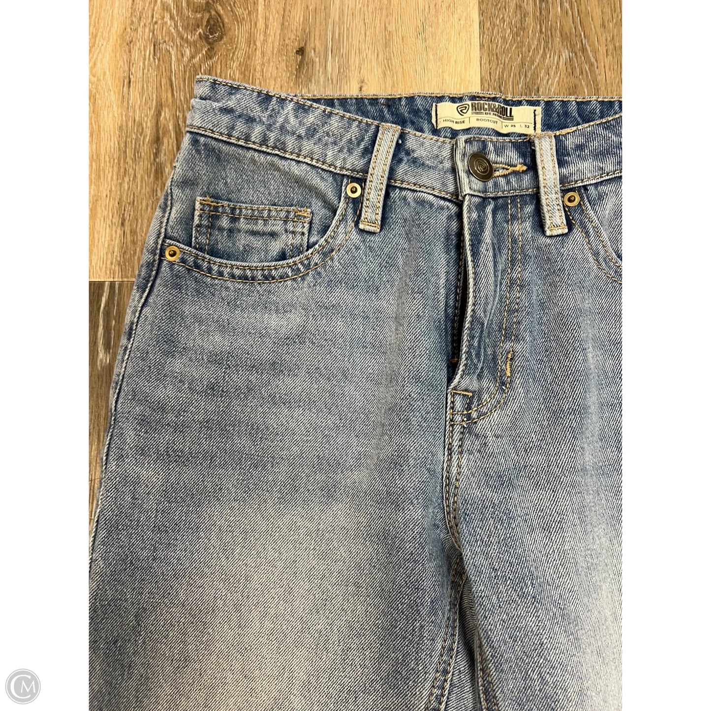 Jeans Boot Cut By Rock & Roll Denim In Blue Denim, Size: 1/25