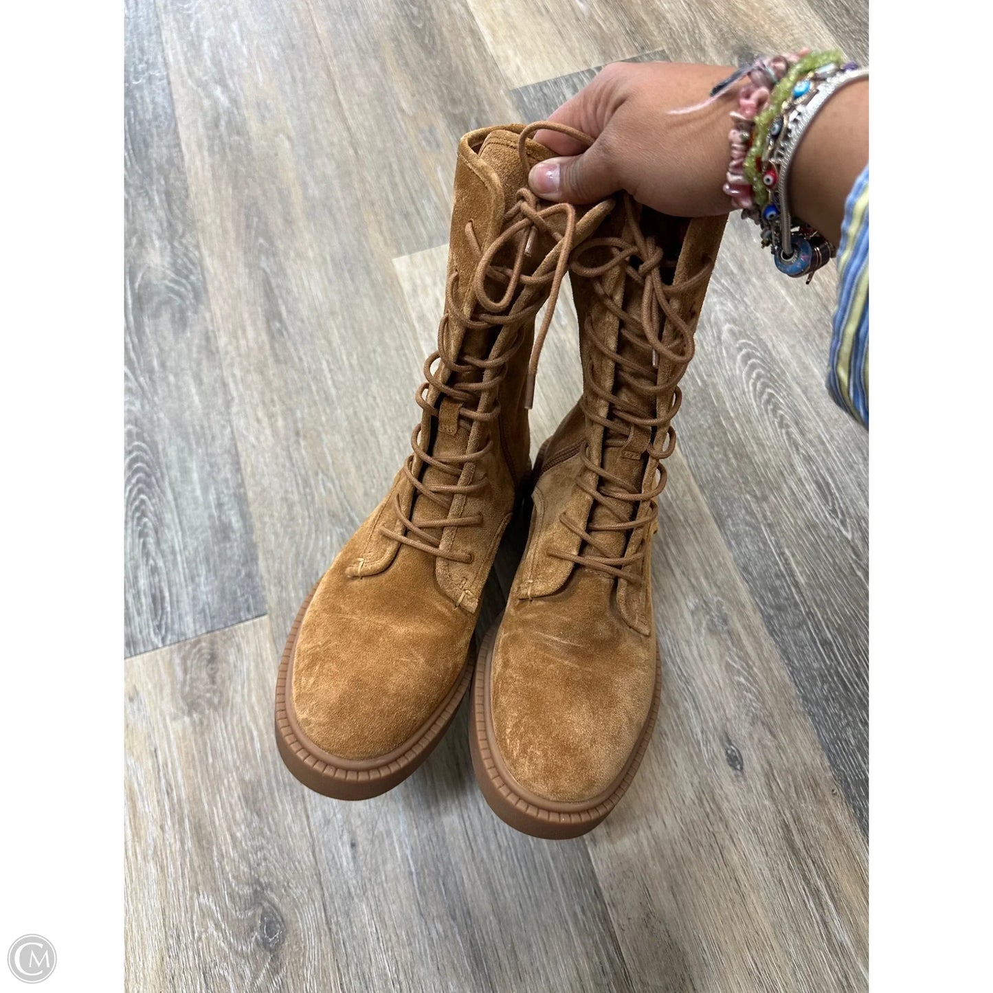 Boots Ankle Flats By Vince In Brown, Size: 6