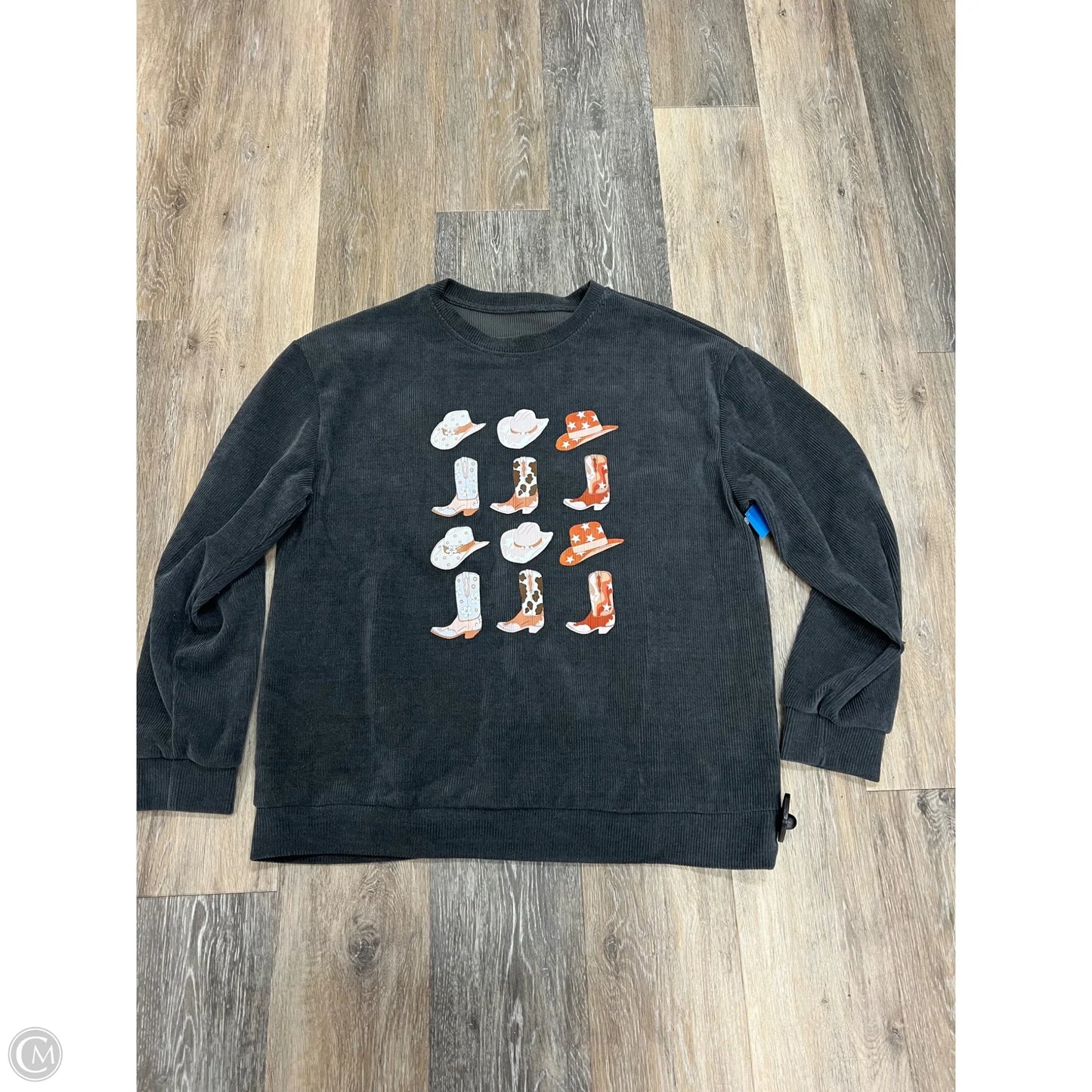 Top Long Sleeve By Cmc In Grey, Size: Xl